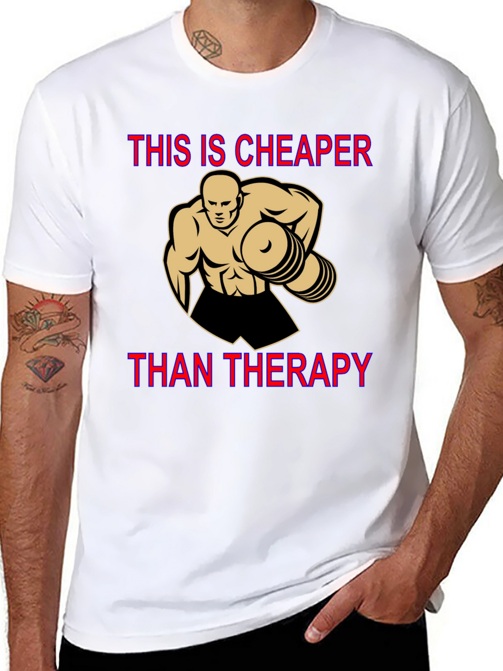 Workout Motivation T-Shirt: Cheaper Than Therapy