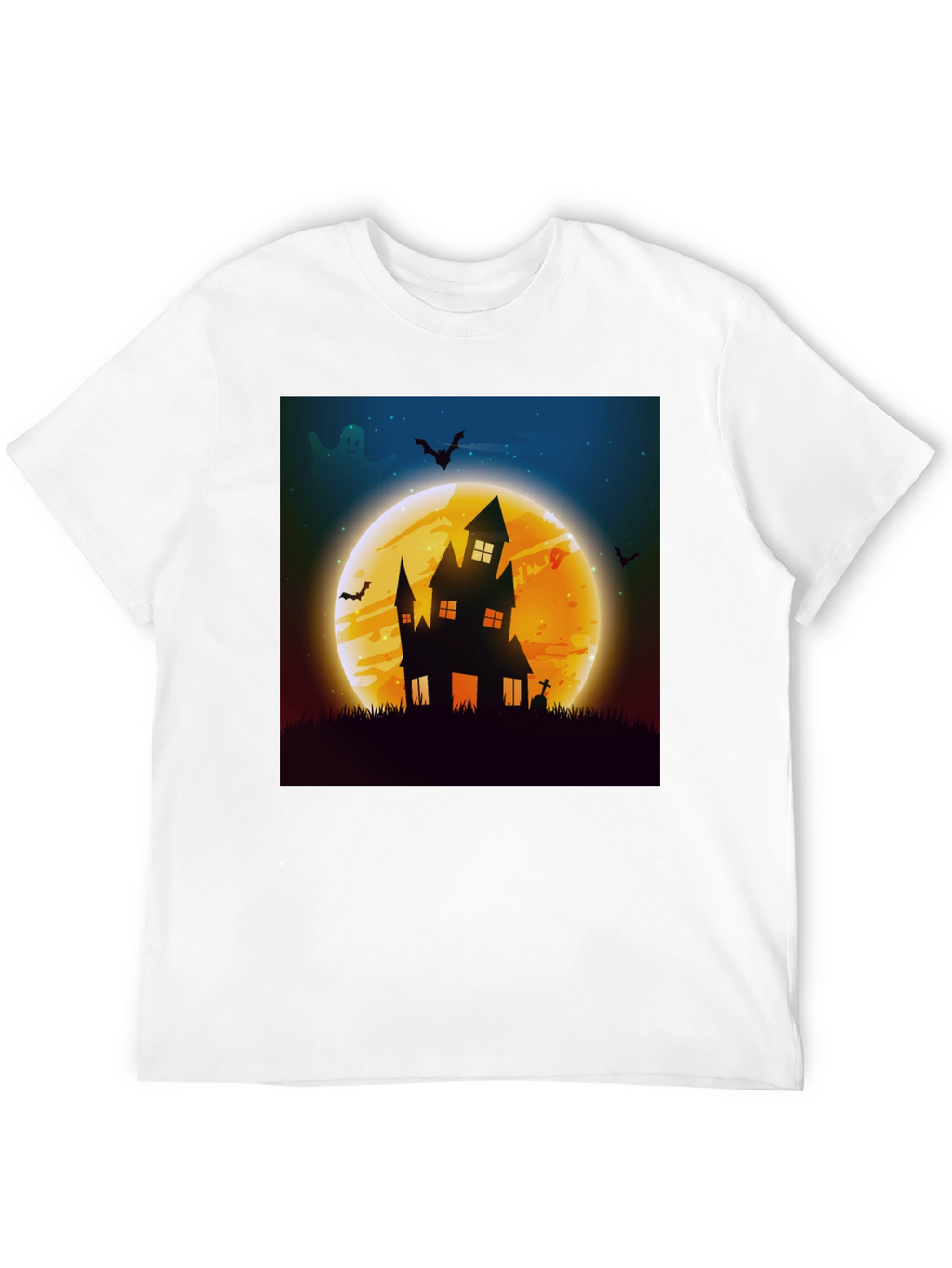 Spooky Halloween Haunted House Graphic Tee