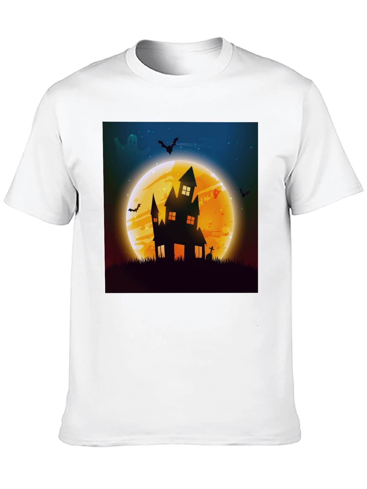 Spooky Halloween Haunted House Graphic Tee