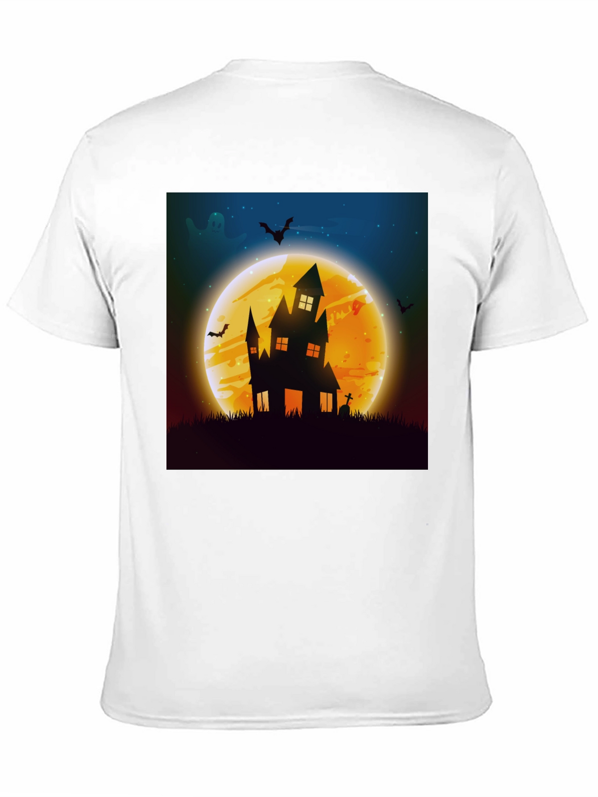 Spooky Halloween Haunted House Graphic Tee