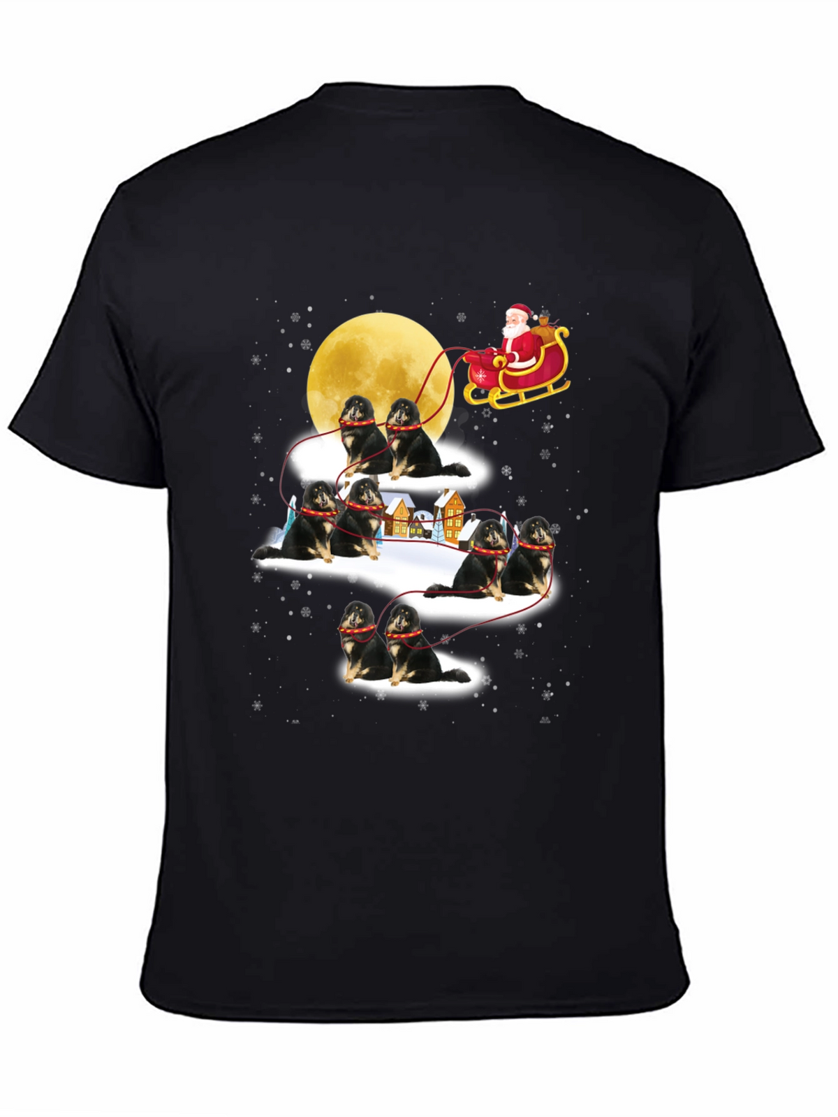 Santa Shiba Inu Sleigh T-Shirt