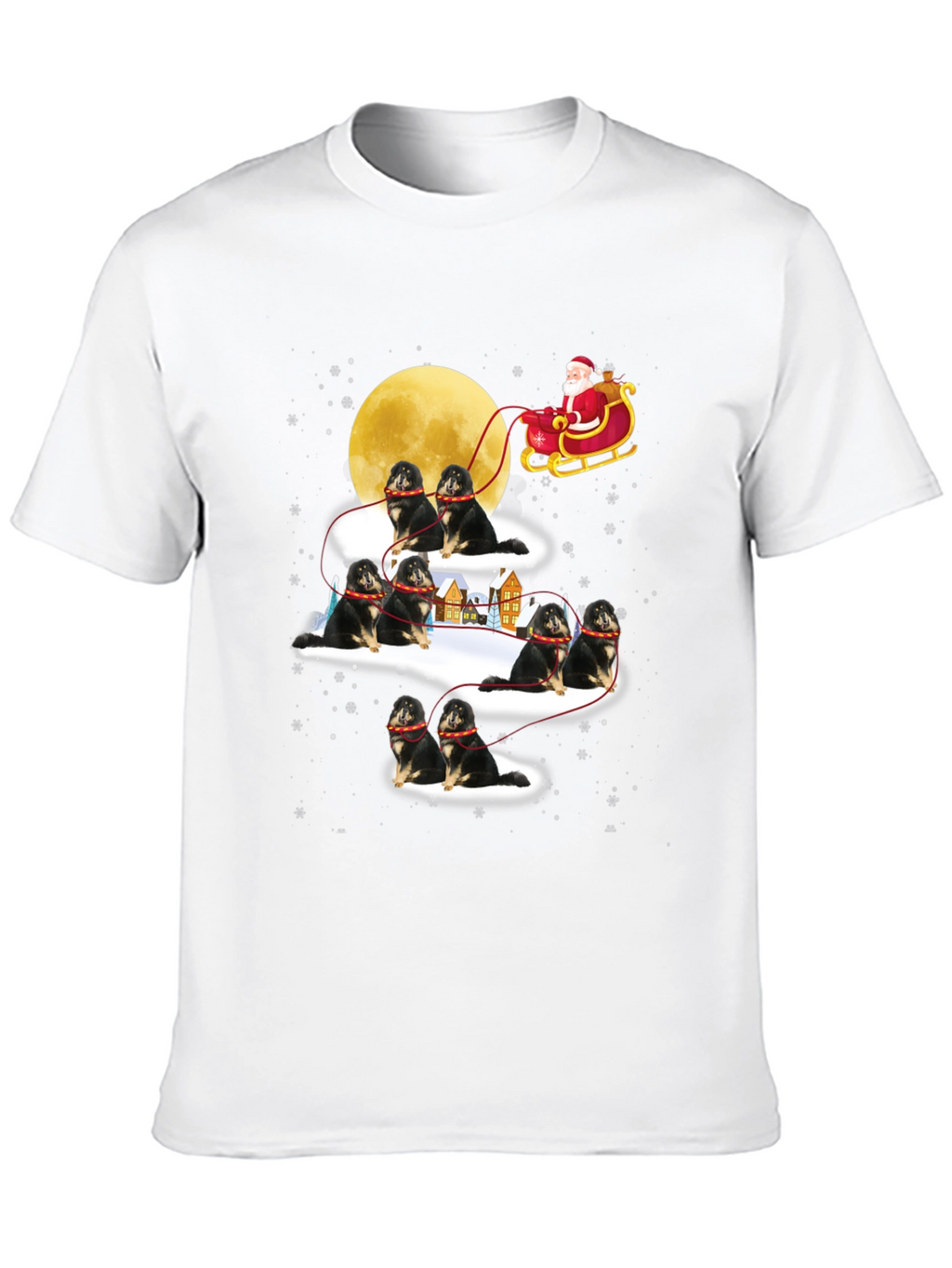 Santa Shiba Inu Sleigh T-Shirt
