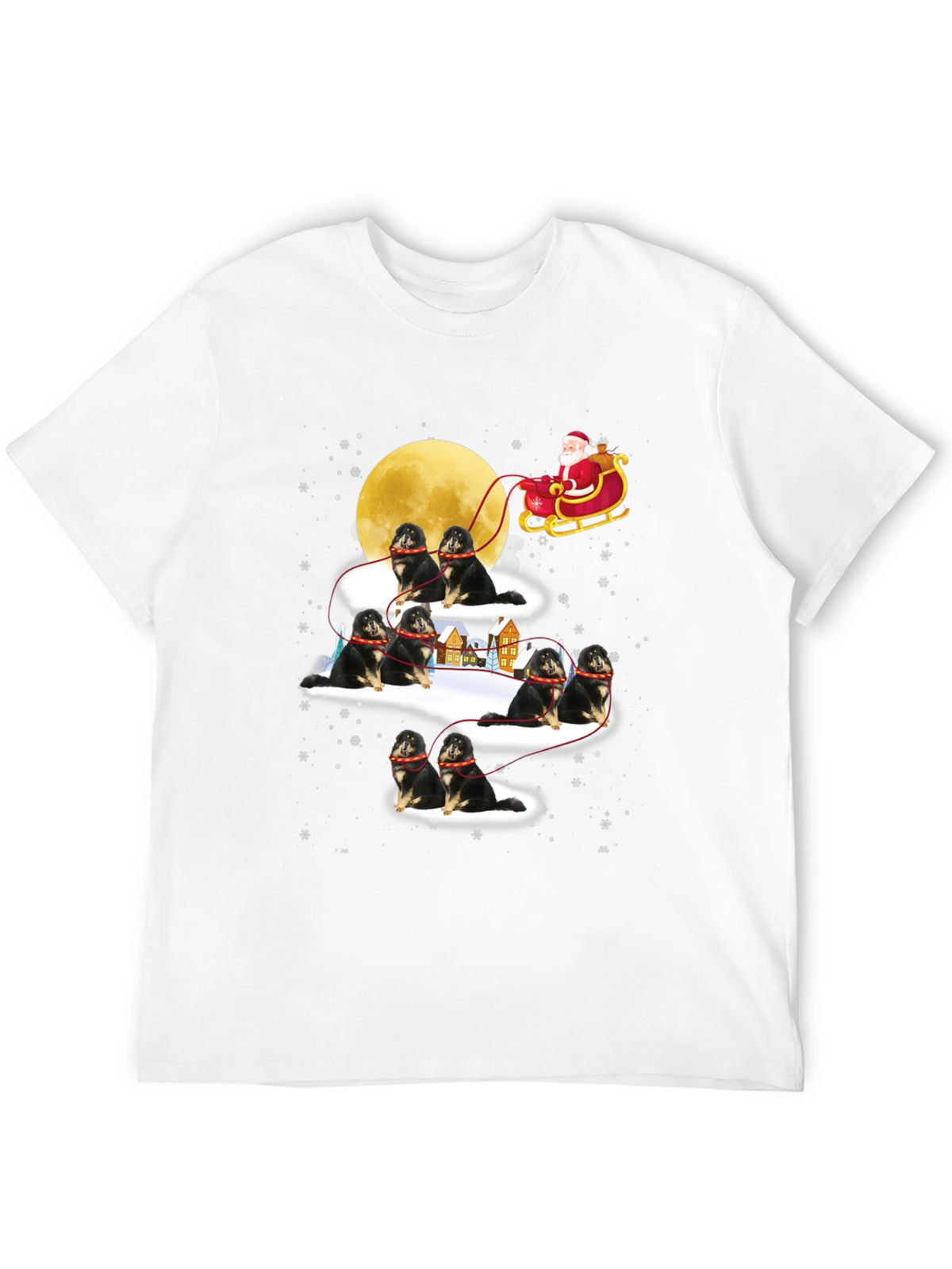Santa Shiba Inu Sleigh T-Shirt