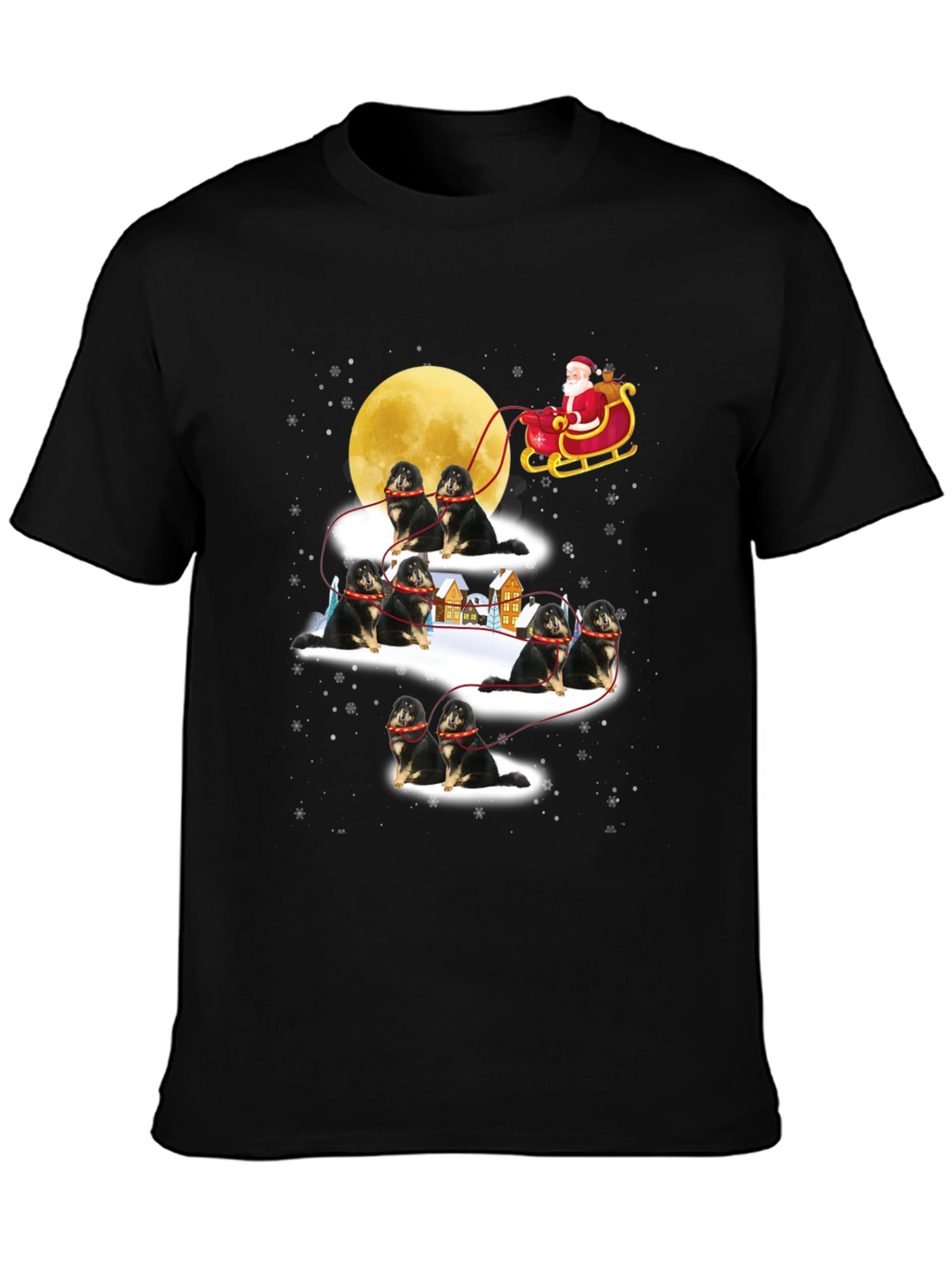 Santa Shiba Inu Sleigh T-Shirt