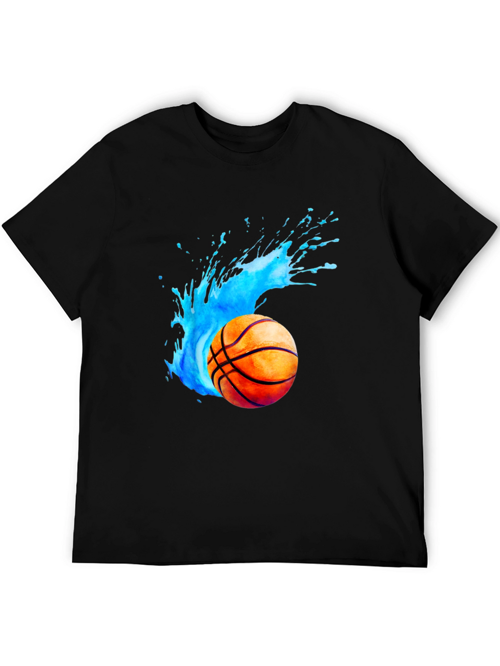 Basketball Splash Graphic Black T-Shirt
