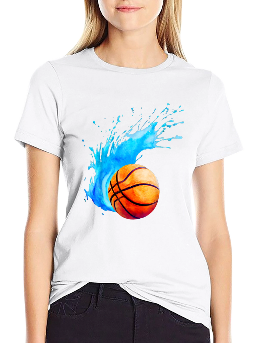Basketball Splash Graphic Black T-Shirt