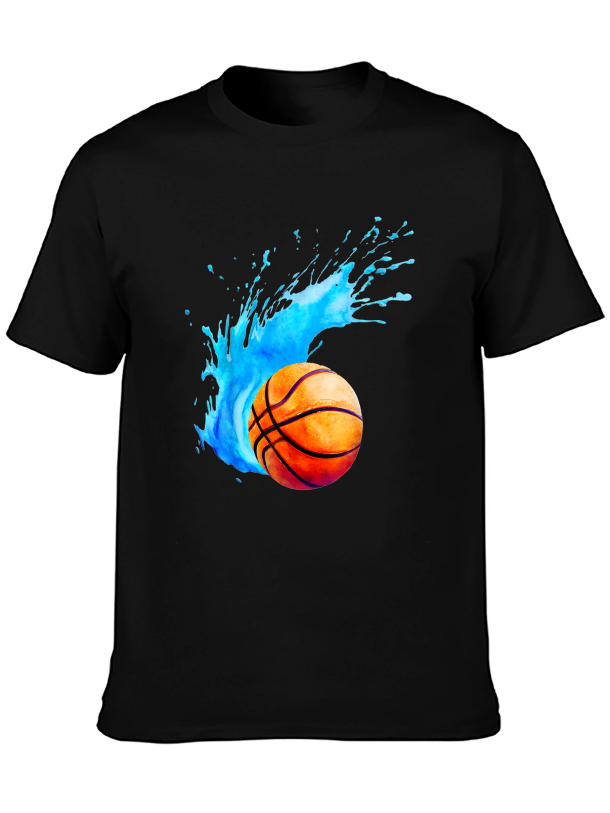 Basketball Splash Graphic Black T-Shirt