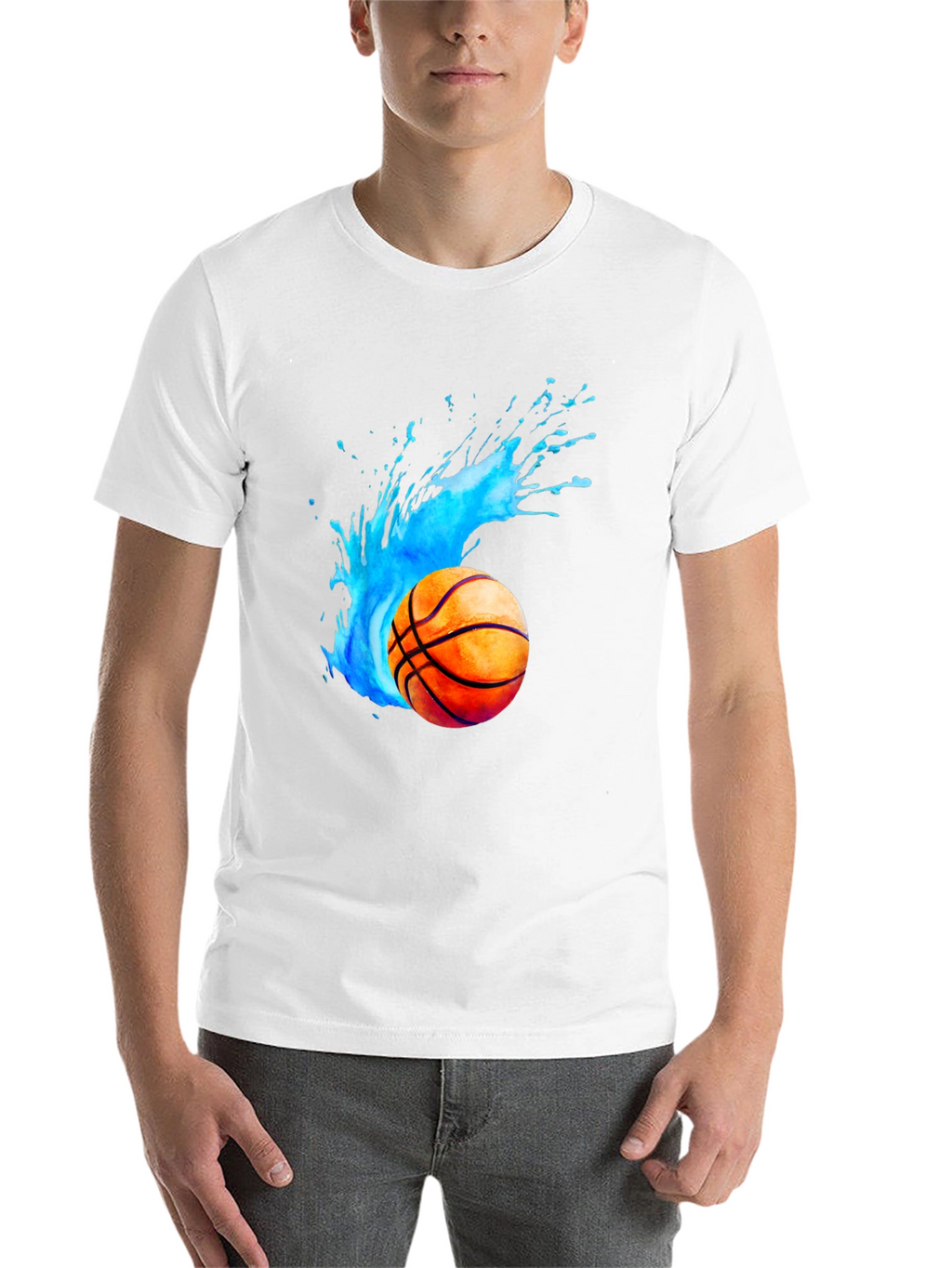 Basketball Splash Graphic Black T-Shirt