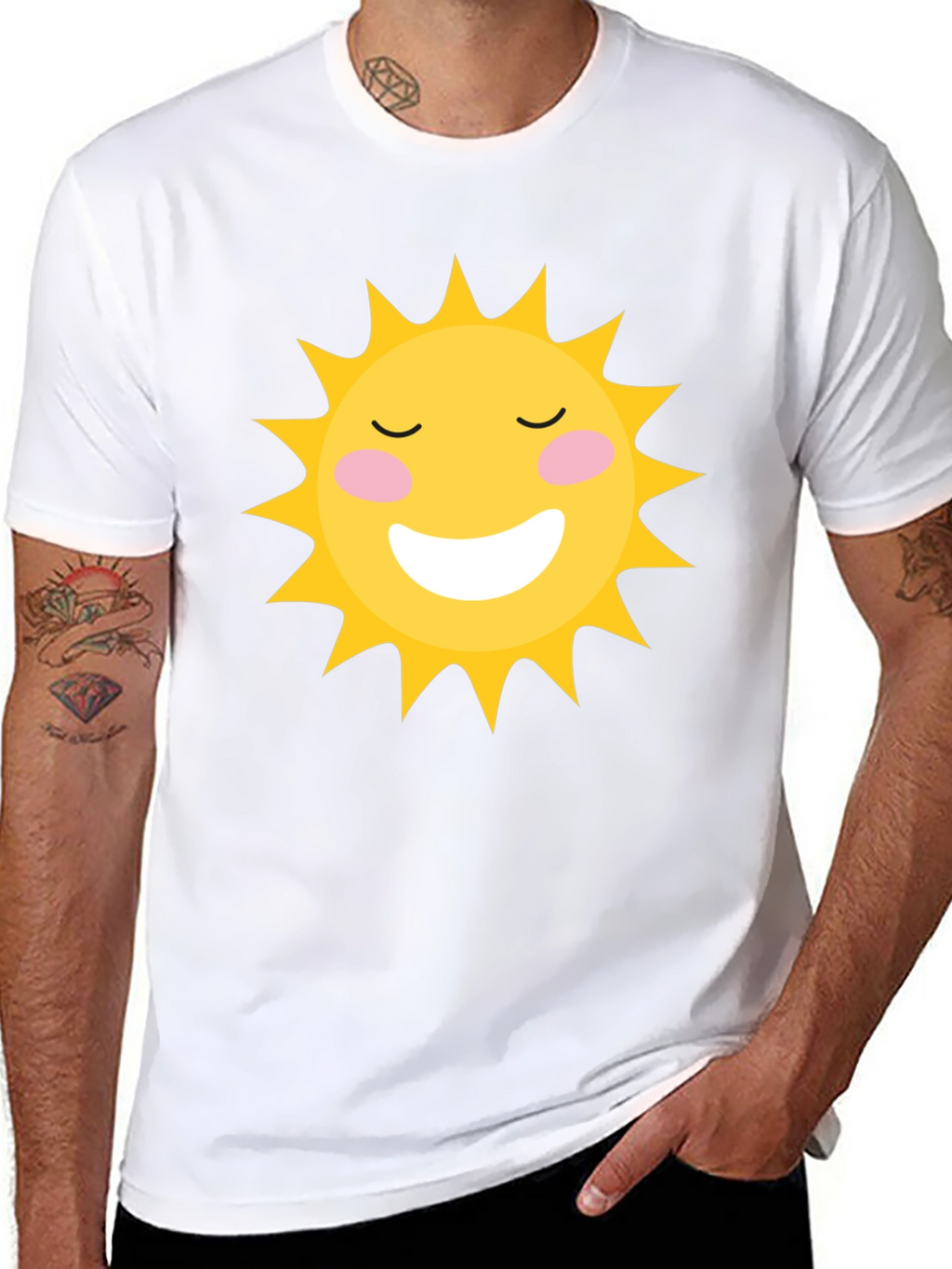 Smiling Sun Graphic Black T-Shirt