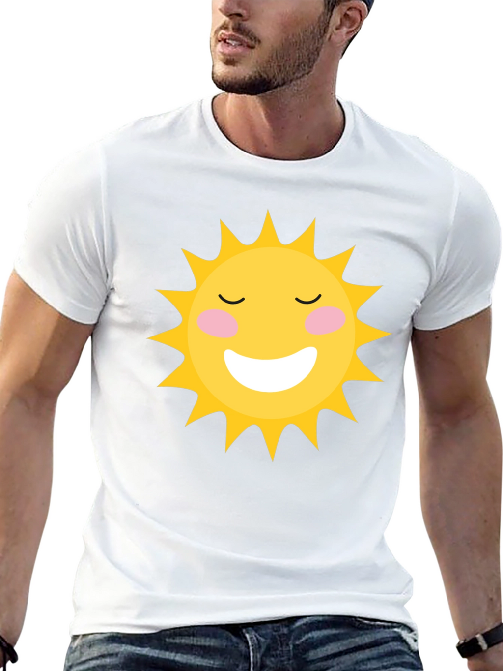 Smiling Sun Graphic Black T-Shirt