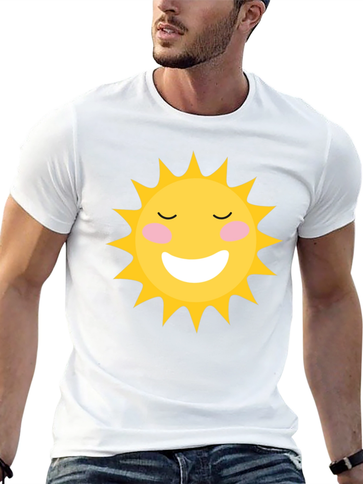 Smiling Sun Graphic Black T-Shirt
