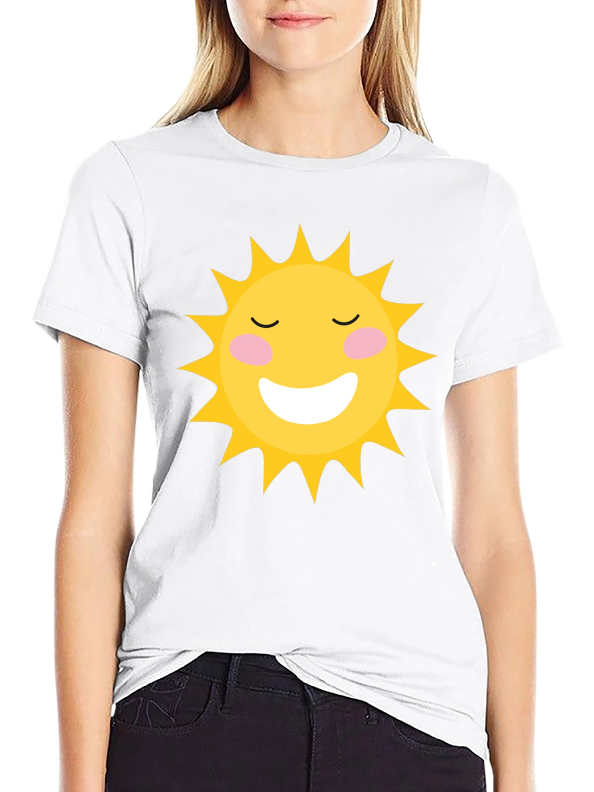 Smiling Sun Graphic Black T-Shirt