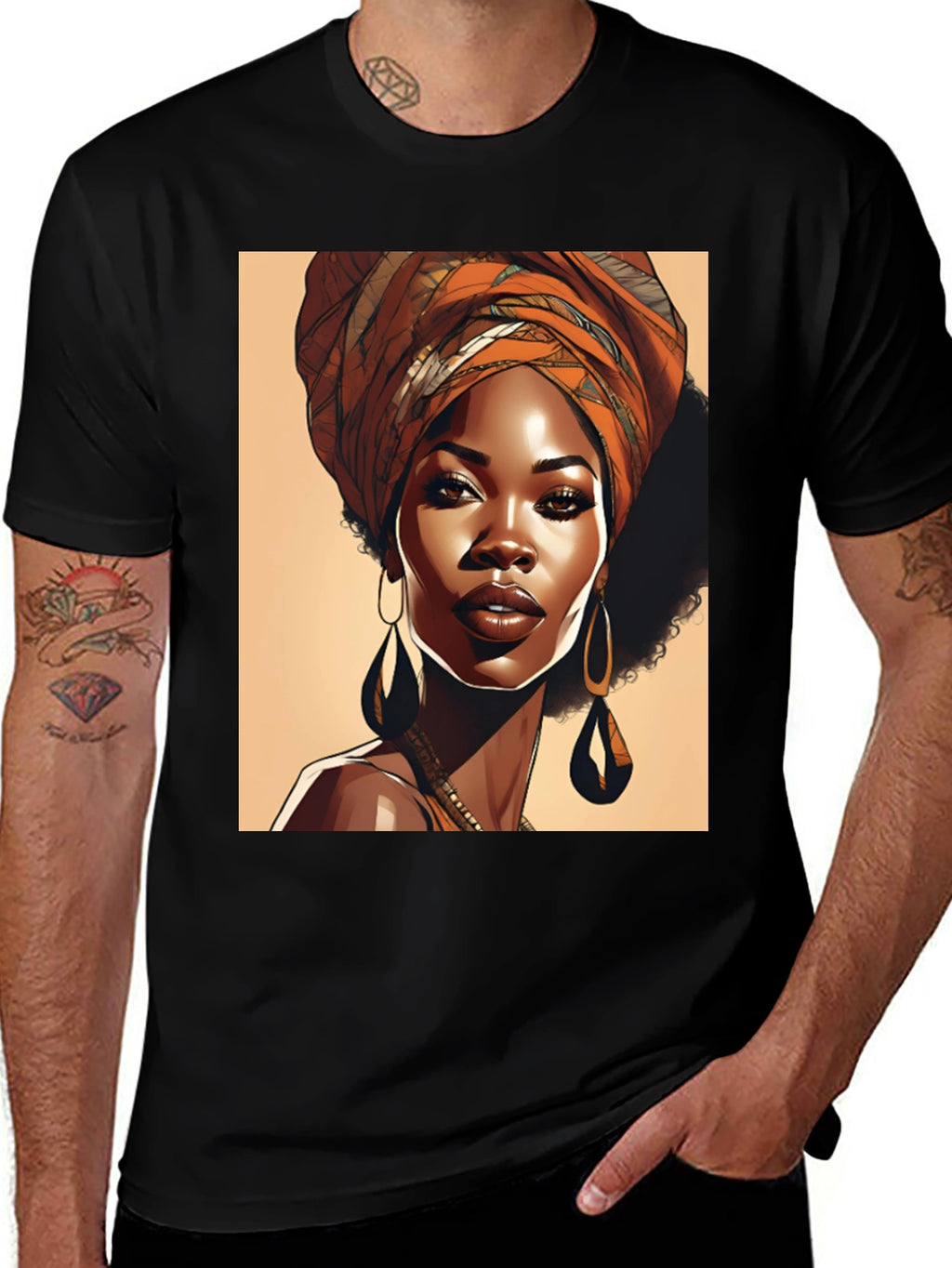 Elegant Woman T-Shirt Afrocentric Style