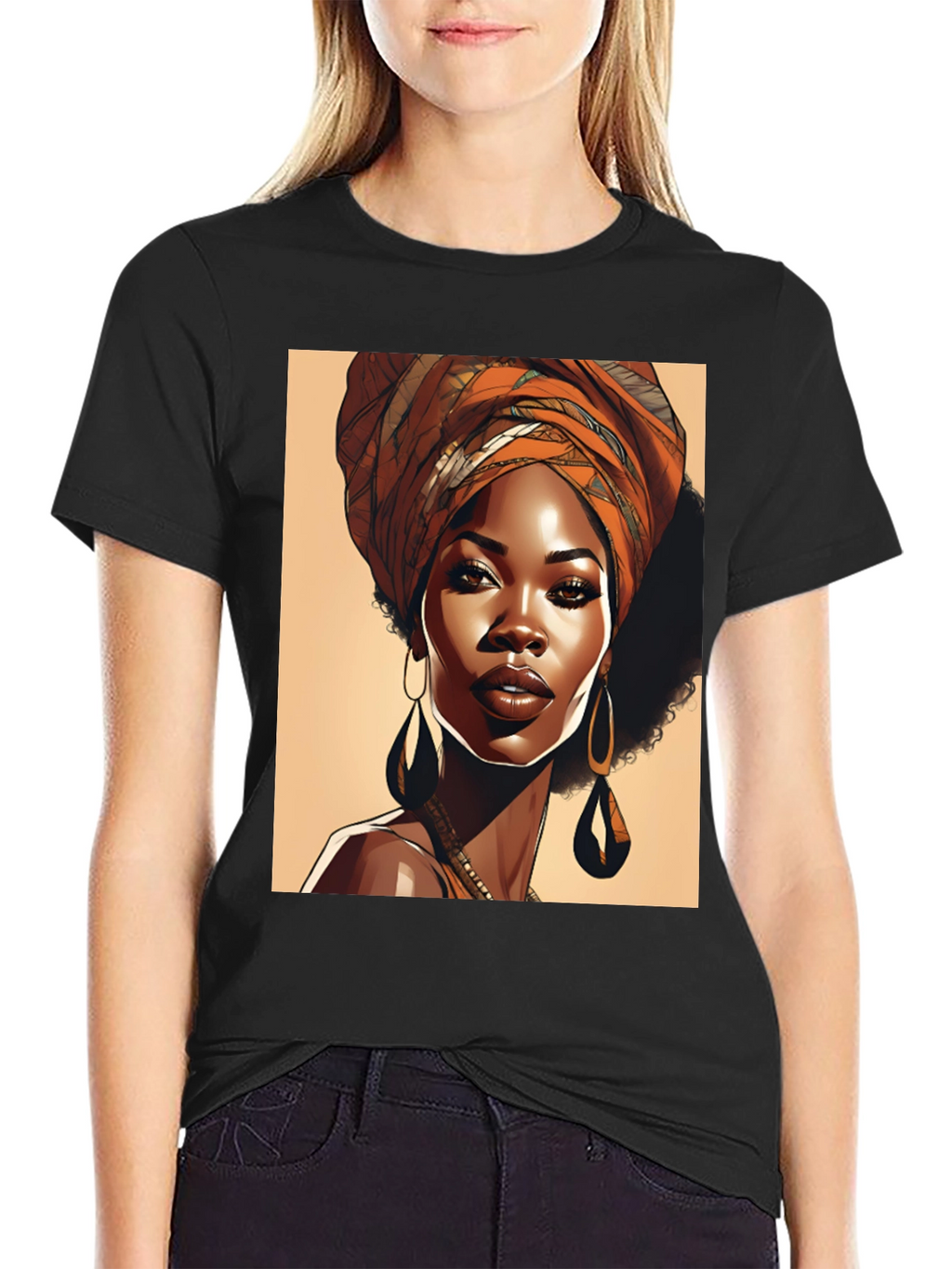 Elegant Woman T-Shirt Afrocentric Style