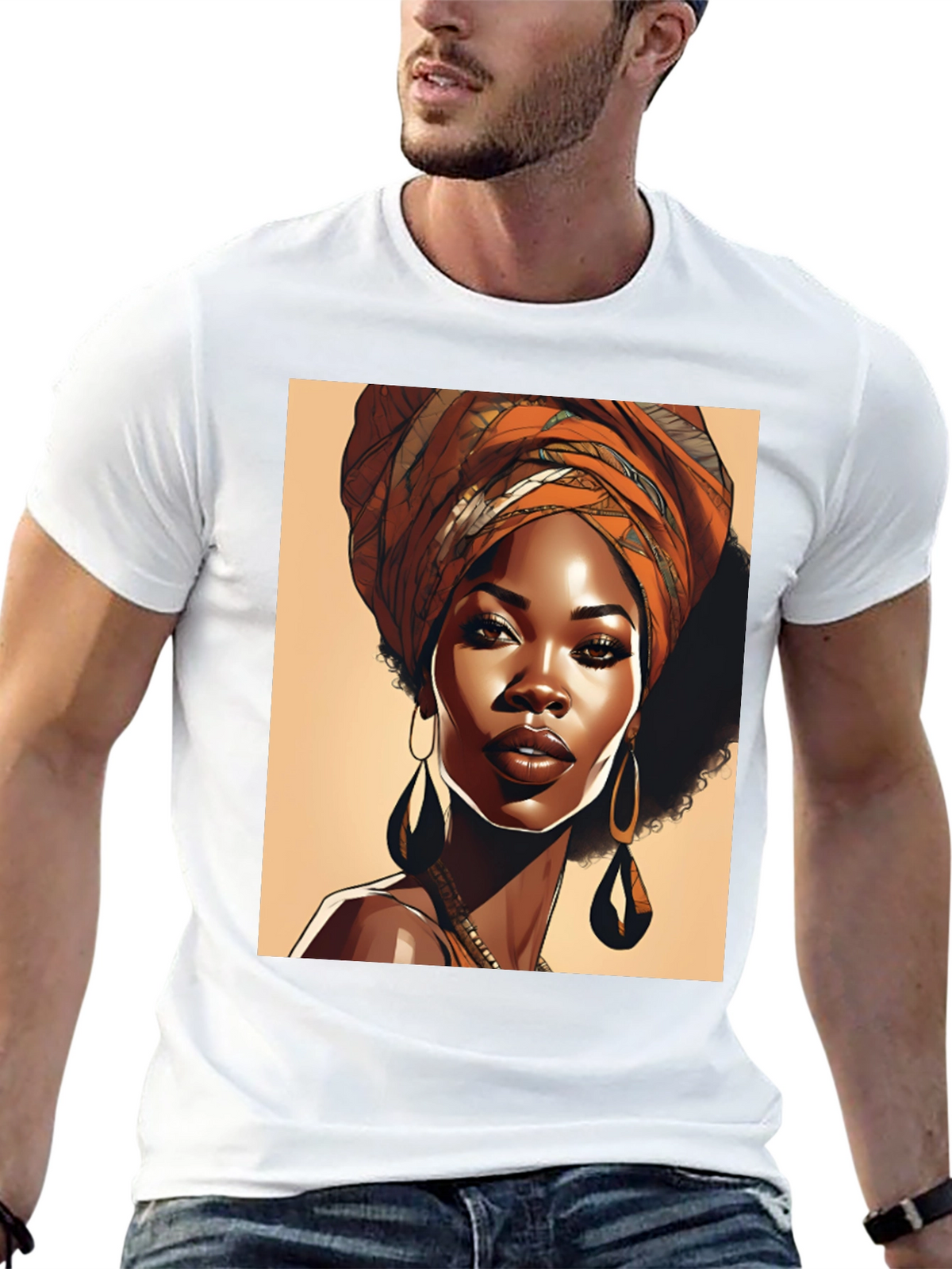 Elegant Woman T-Shirt Afrocentric Style