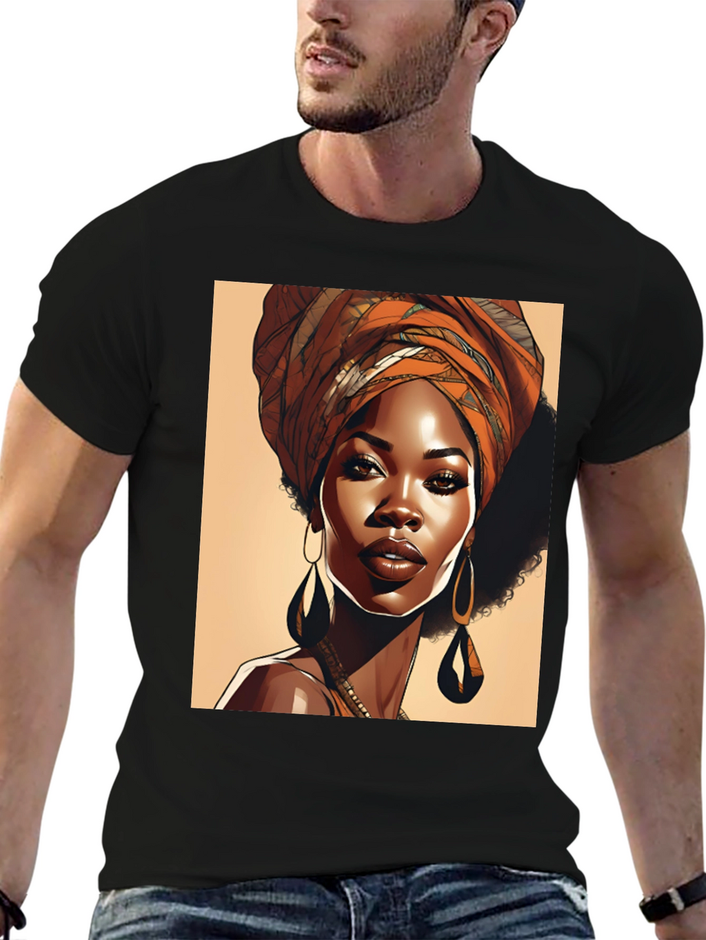 Elegant Woman T-Shirt Afrocentric Style