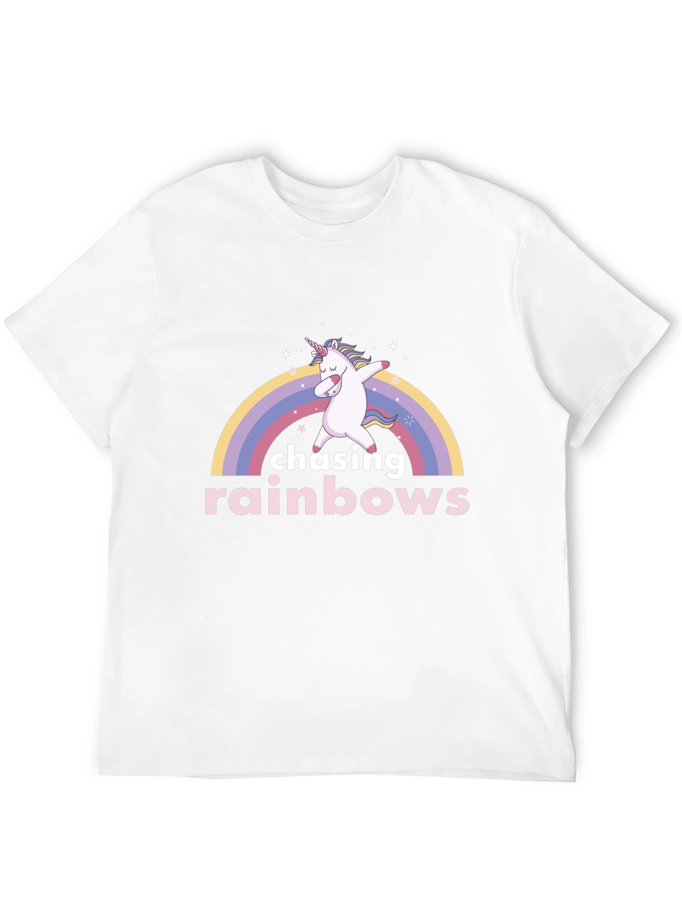 Chasing Rainbows Unicorn Dab Black T-Shirt