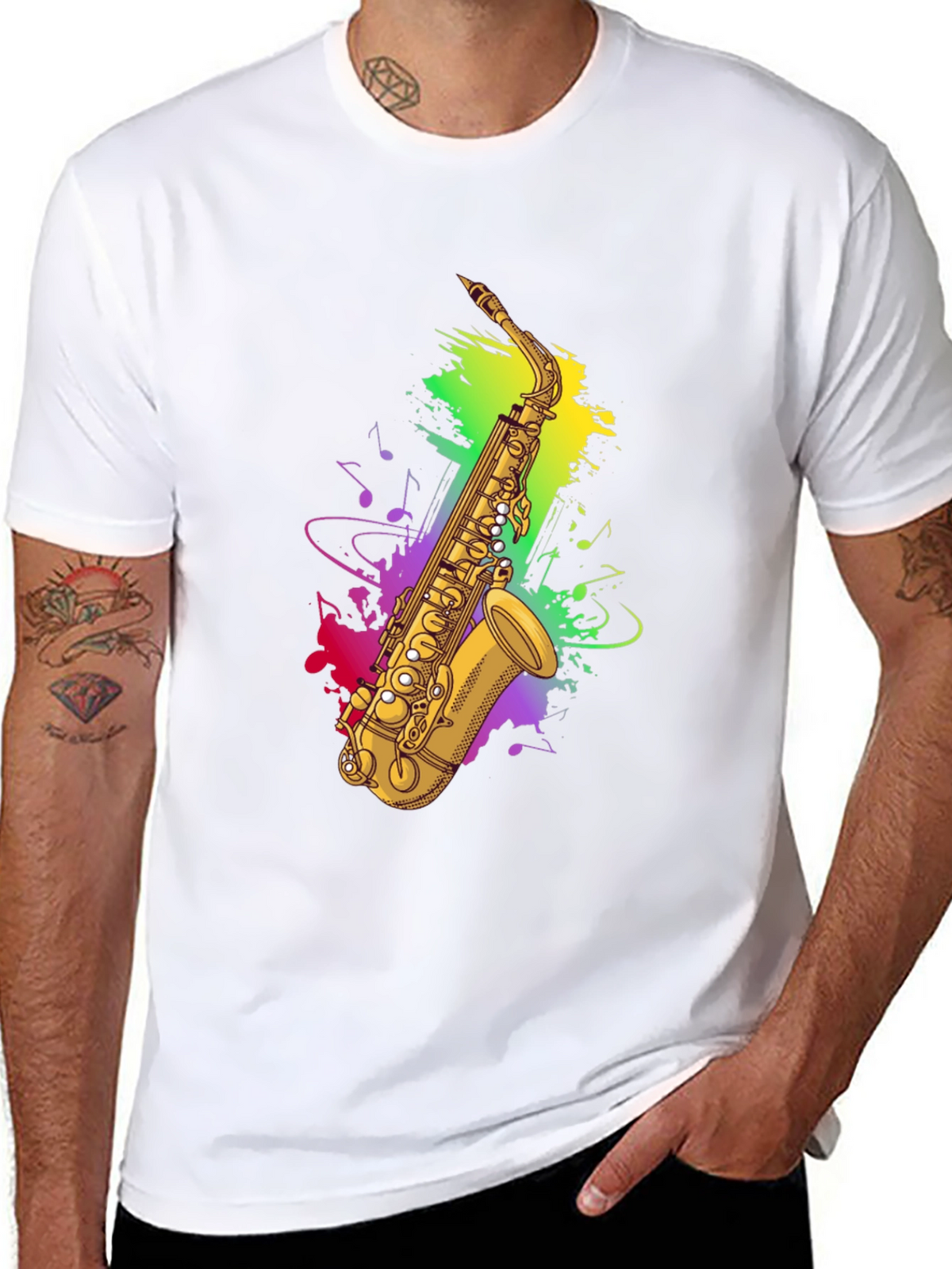 Saxophone Music T-Shirt - Black Graphic Tee