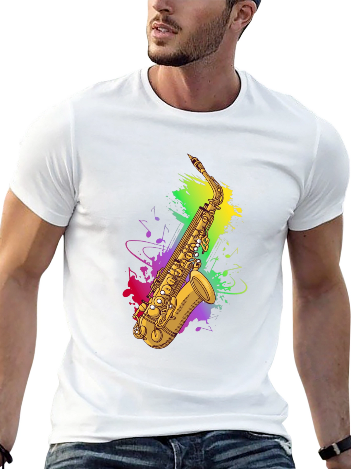 Saxophone Music T-Shirt - Black Graphic Tee