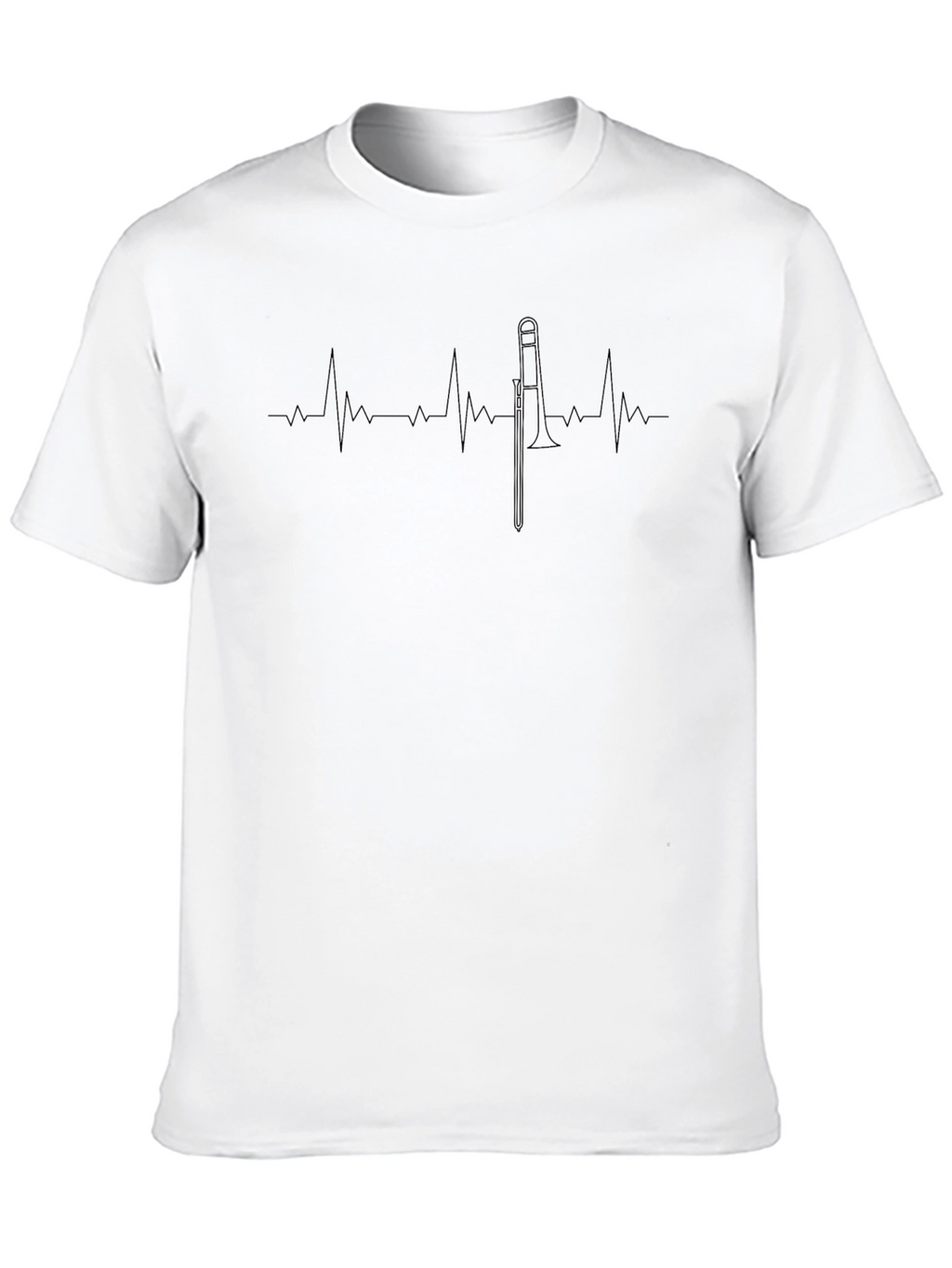 Trombone Heartbeat T-Shirt - Music Lover Tee