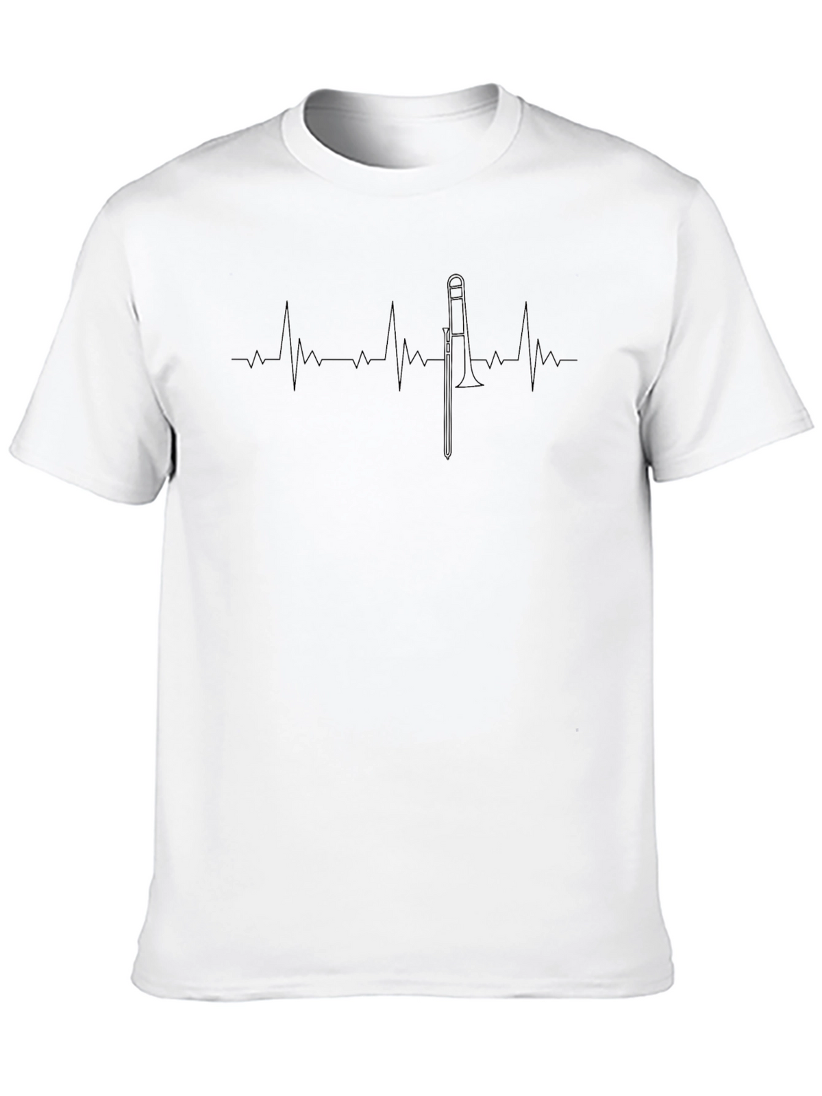 Trombone Heartbeat T-Shirt - Music Lover Tee