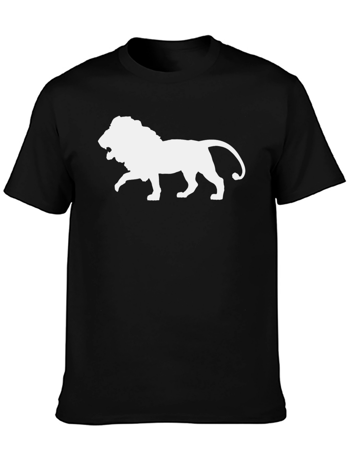 Lion Graphic Tee - Bold Black Cotton T-Shirt