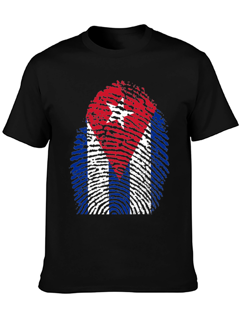 Cuba Flag Fingerprint Graphic T-Shirt