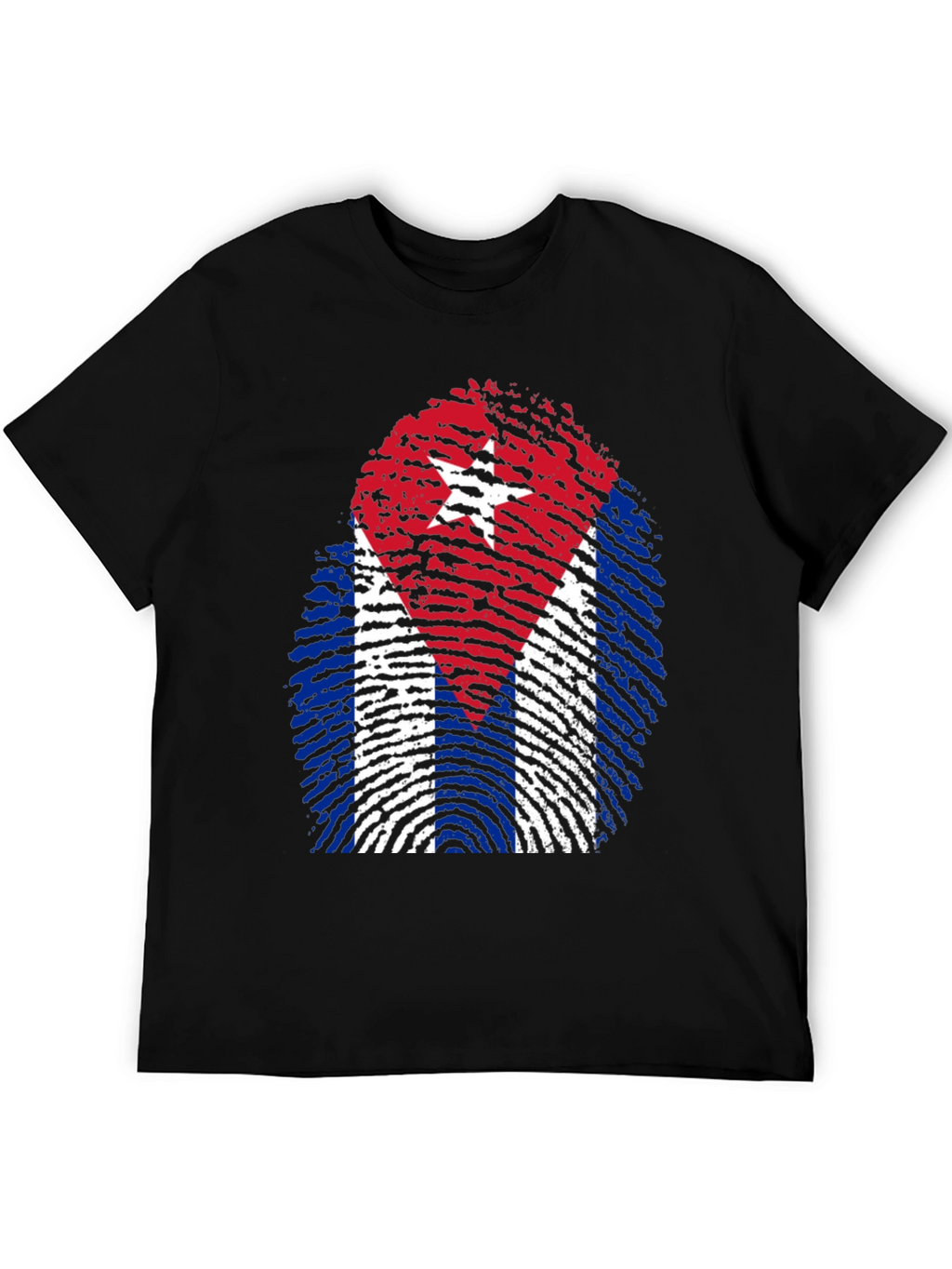 Cuba Flag Fingerprint Graphic T-Shirt