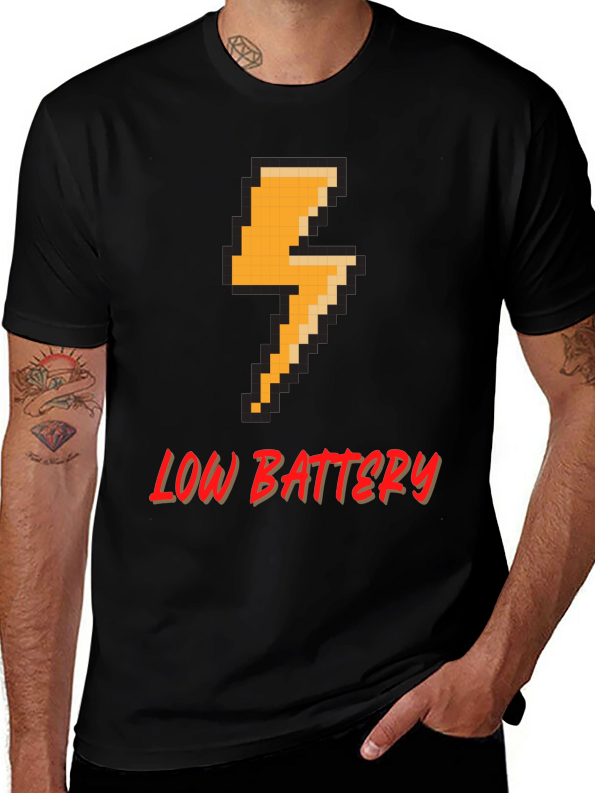 Pixel Low Battery T-Shirt - Gamer Style Tee