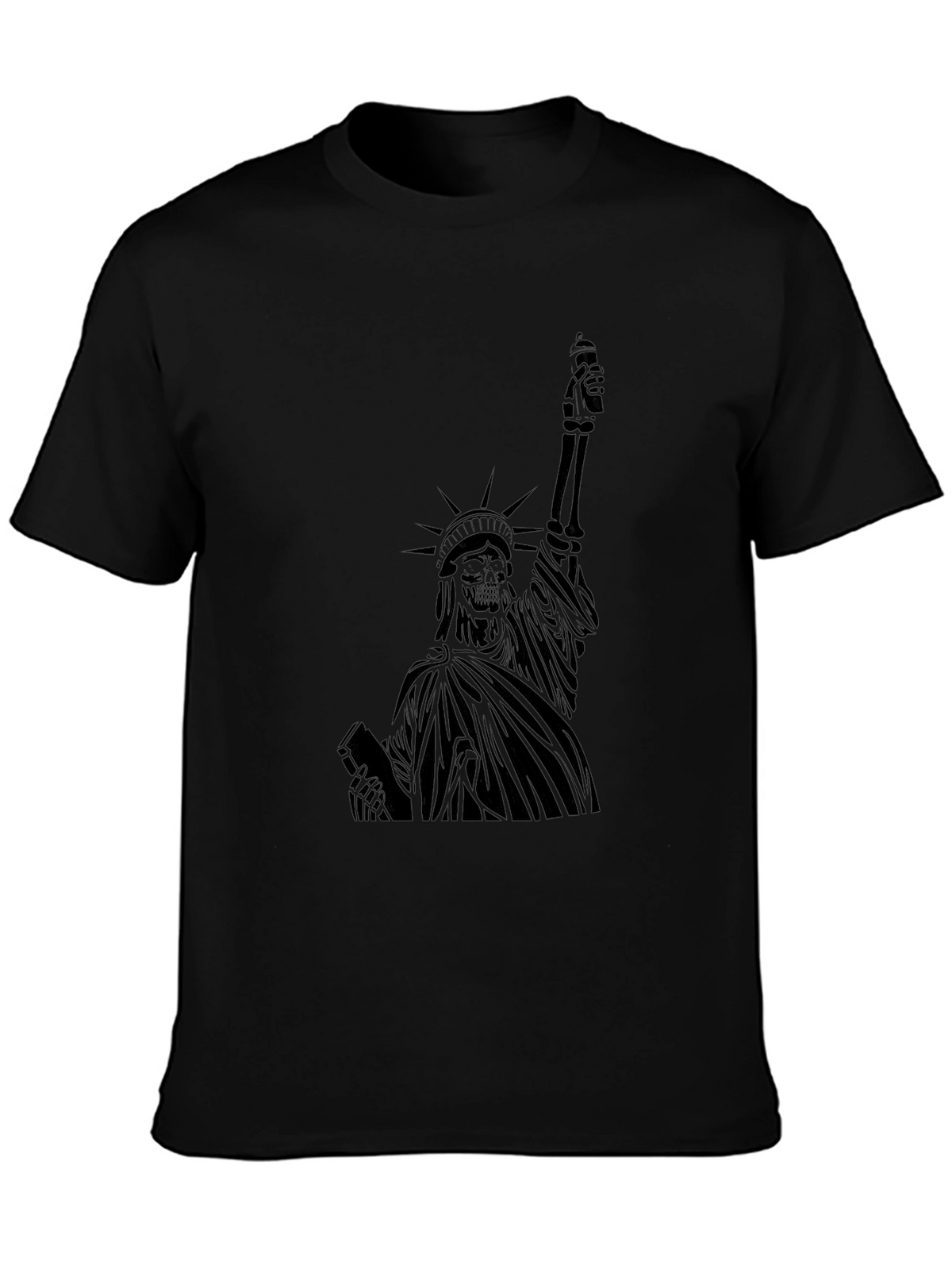 Statue of Liberty Skeleton Graphic T-Shirt