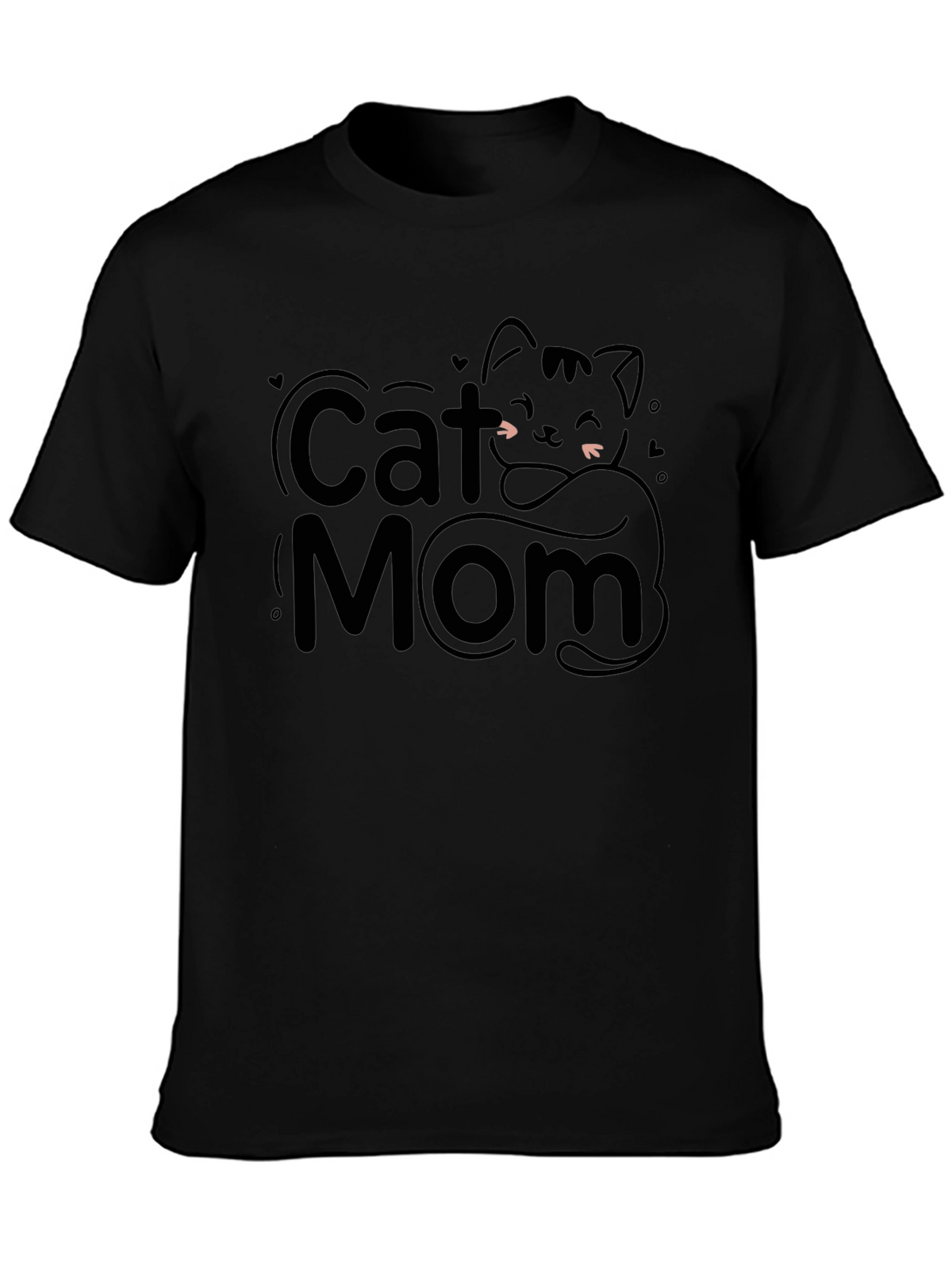 Cat Mom Black Graphic Tee