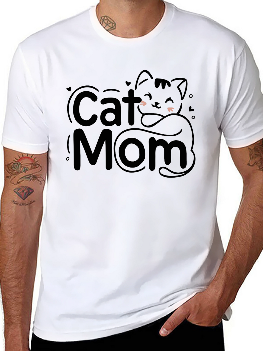 Cat Mom Black Graphic Tee