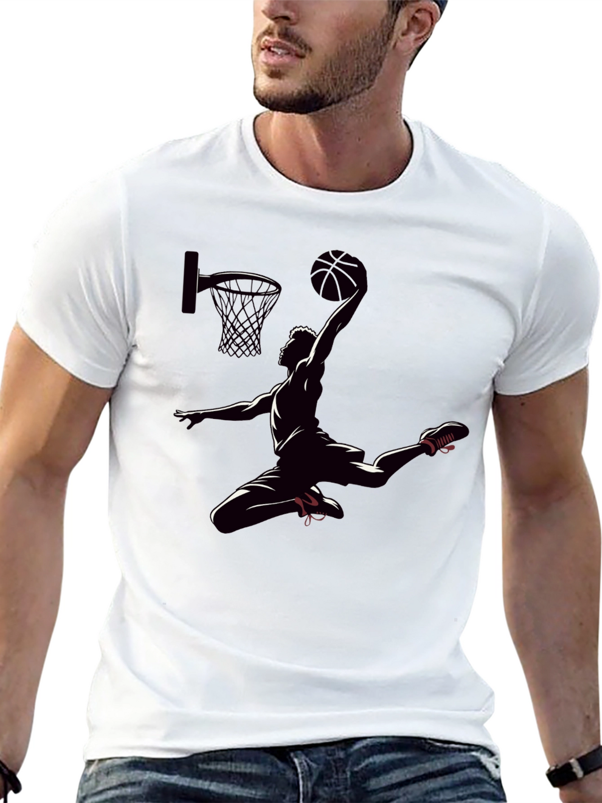 Basketball Dunk Graphic T-Shirt