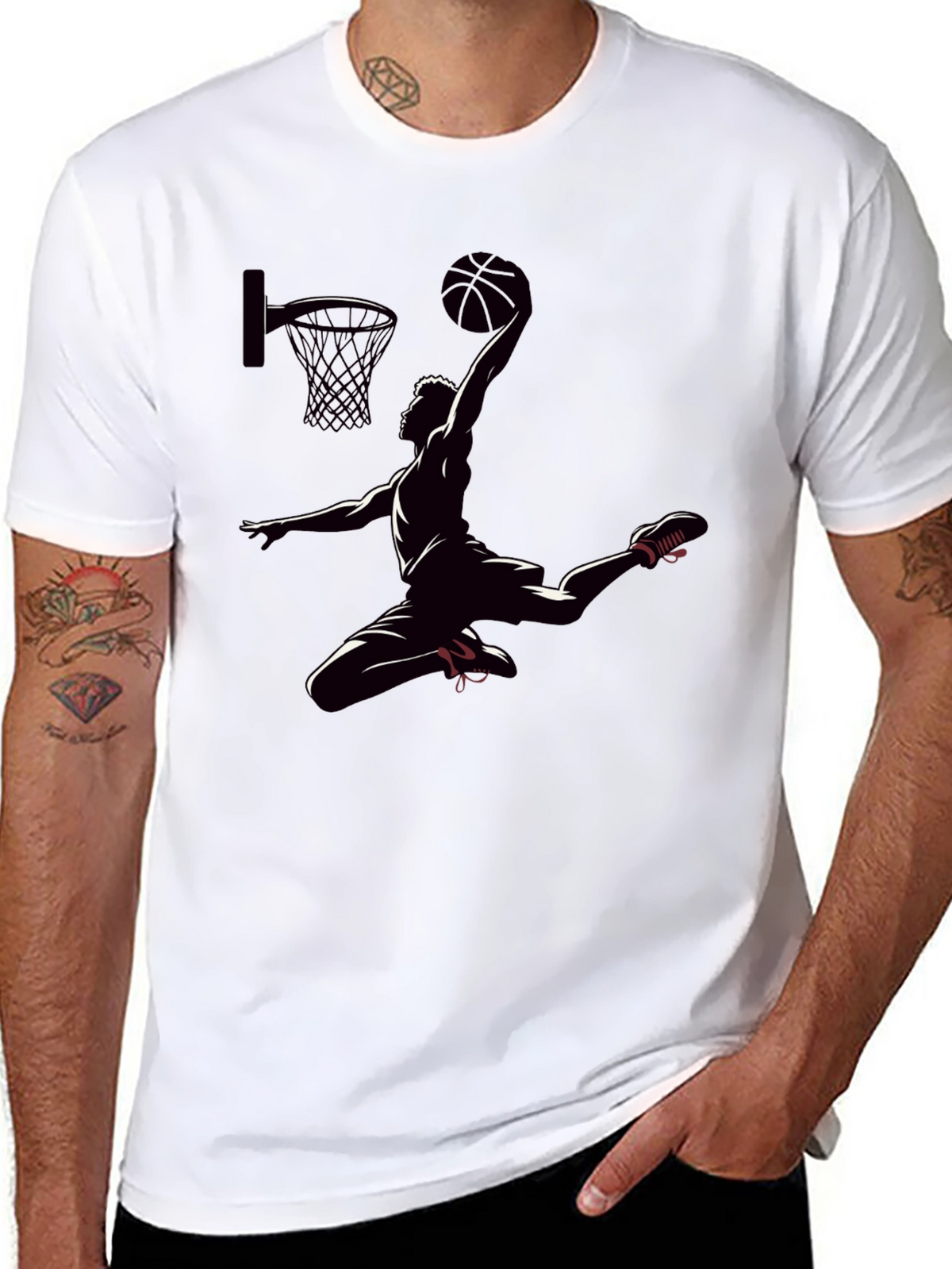 Basketball Dunk Graphic T-Shirt