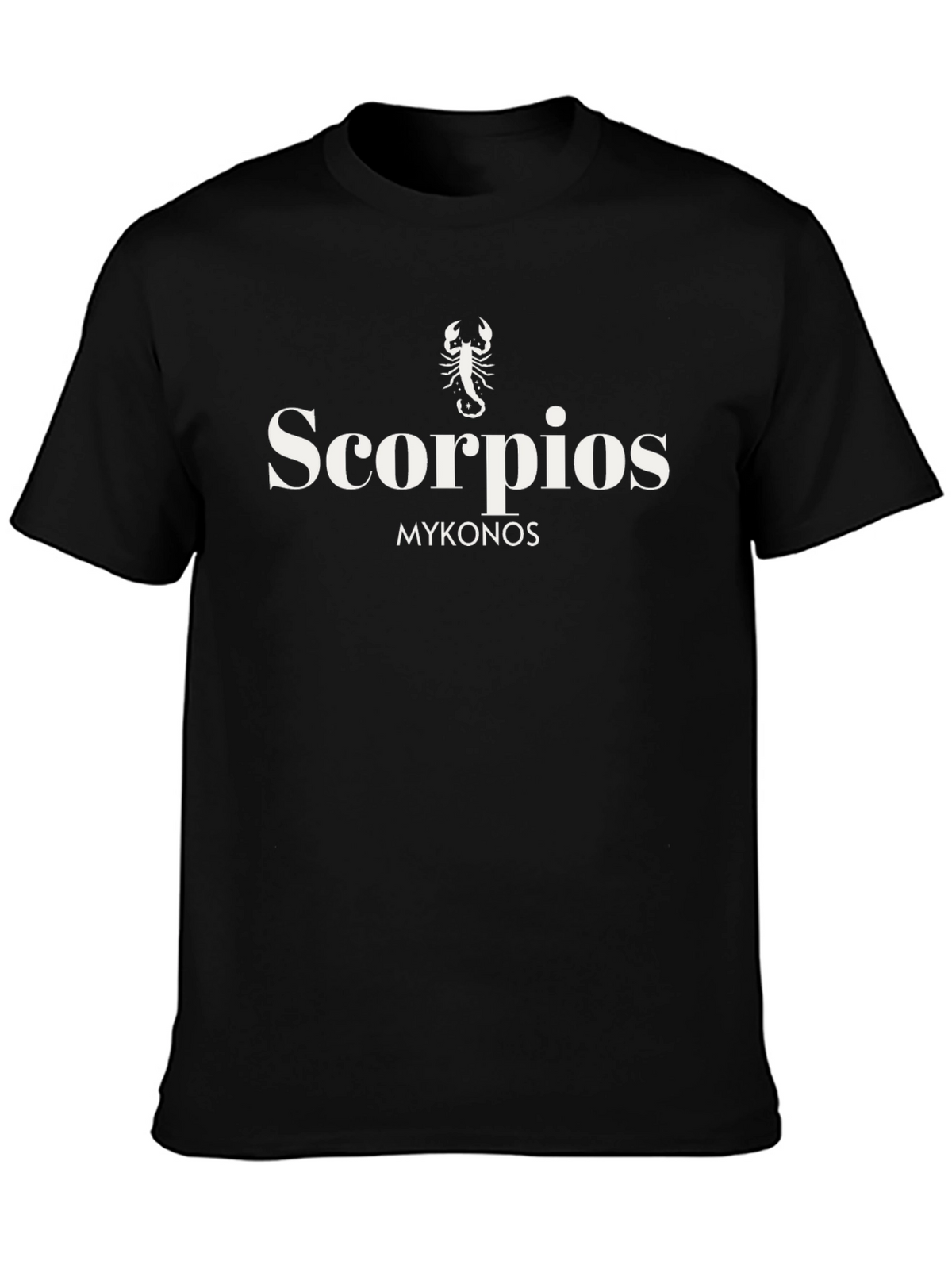 Scorpios Mykonos Black Graphic Tee