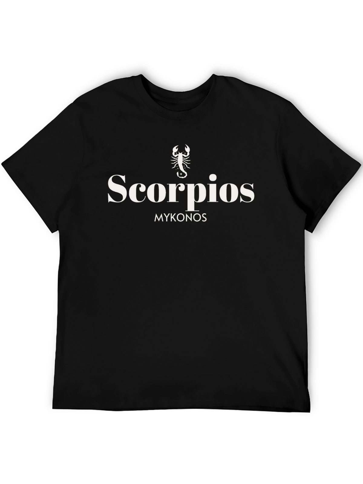 Scorpios Mykonos Black Graphic Tee