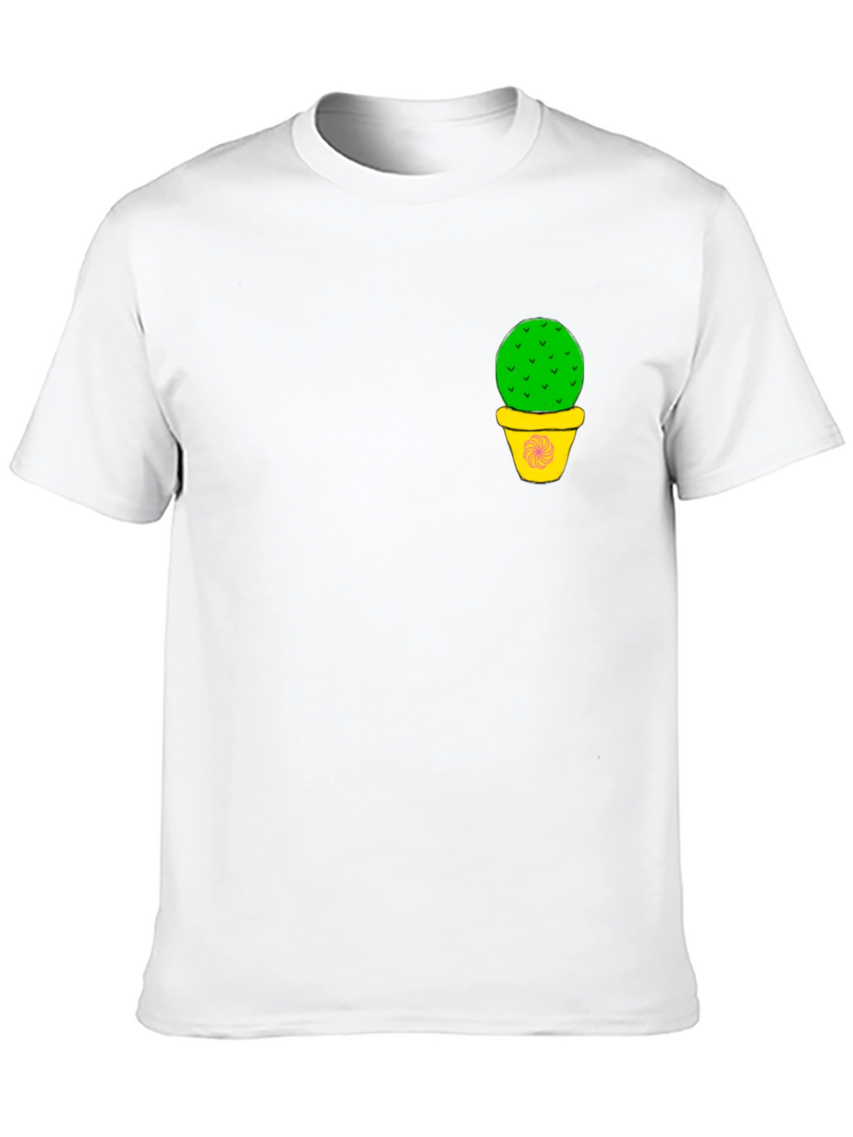 Cactus Pot Graphic Black T-Shirt