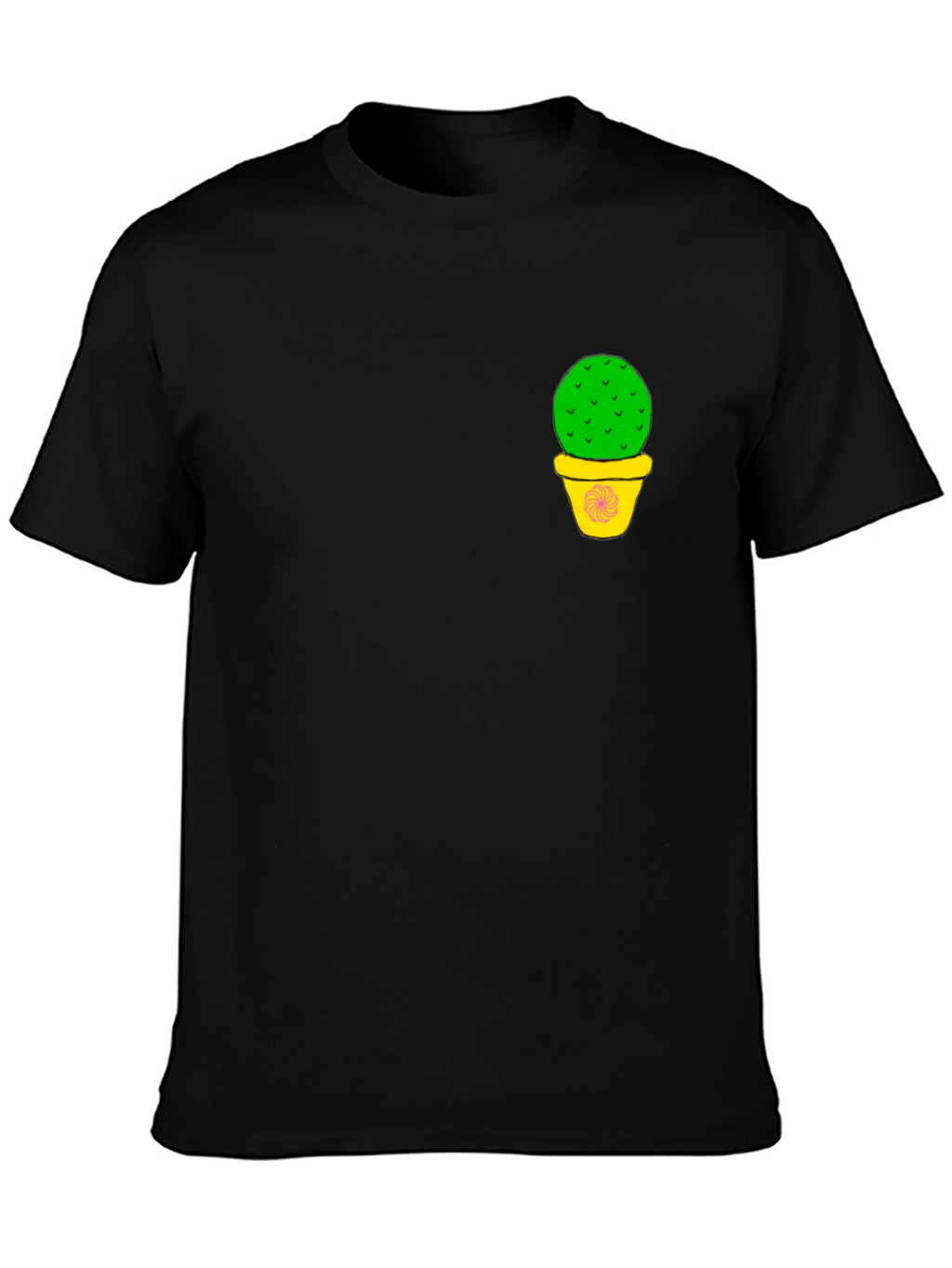 Cactus Pot Graphic Black T-Shirt