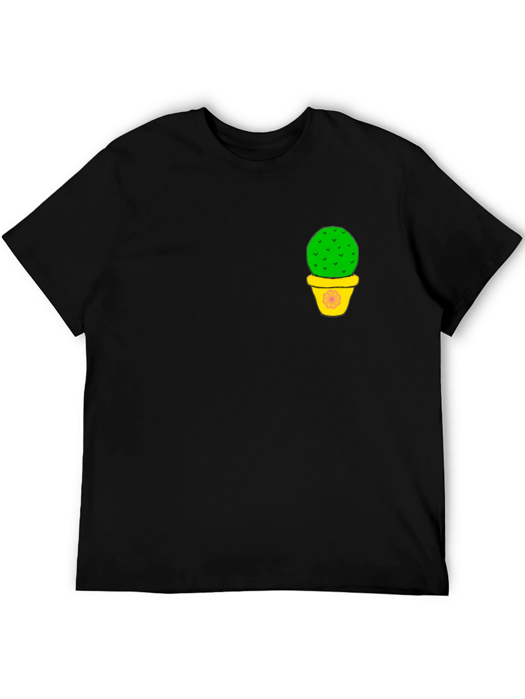 Cactus Pot Graphic Black T-Shirt
