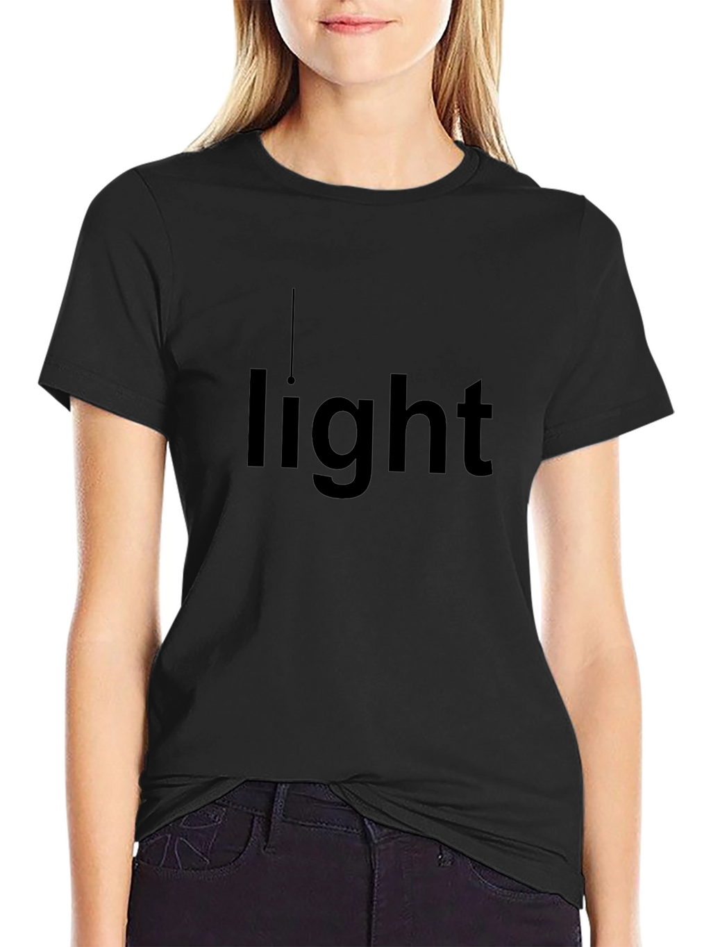 Mens Black Light Graphic Tee - Casual Comfort