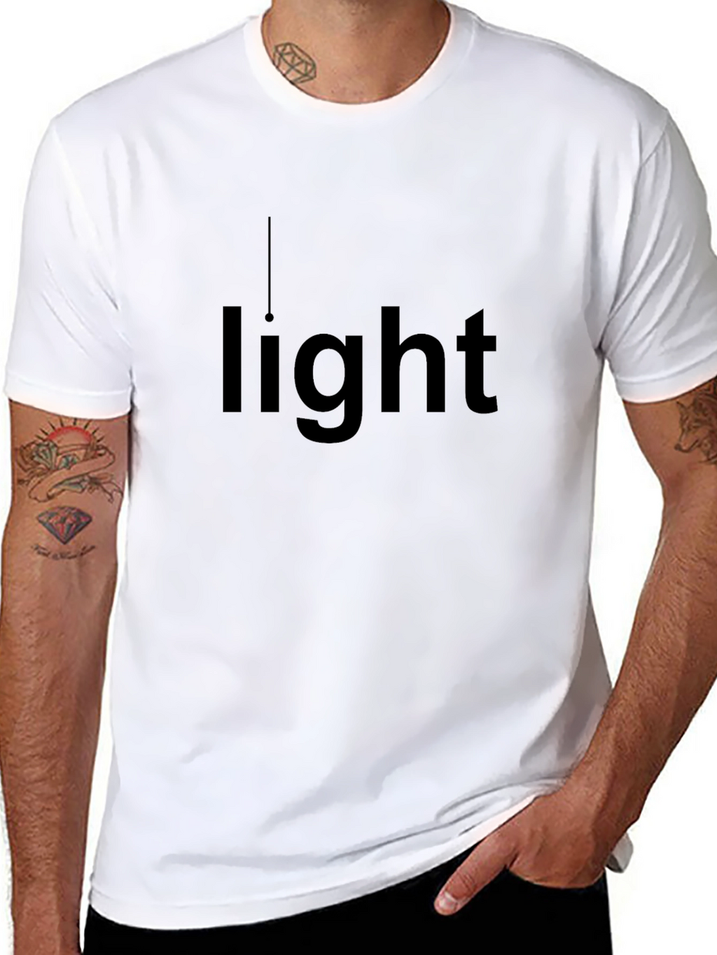 Mens Black Light Graphic Tee - Casual Comfort