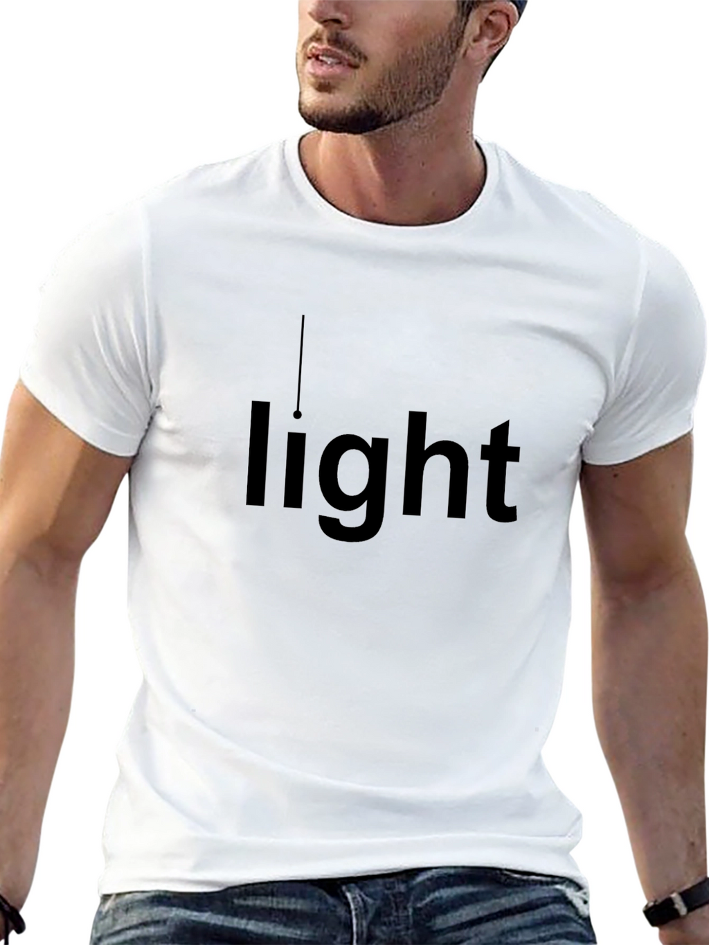 Mens Black Light Graphic Tee - Casual Comfort