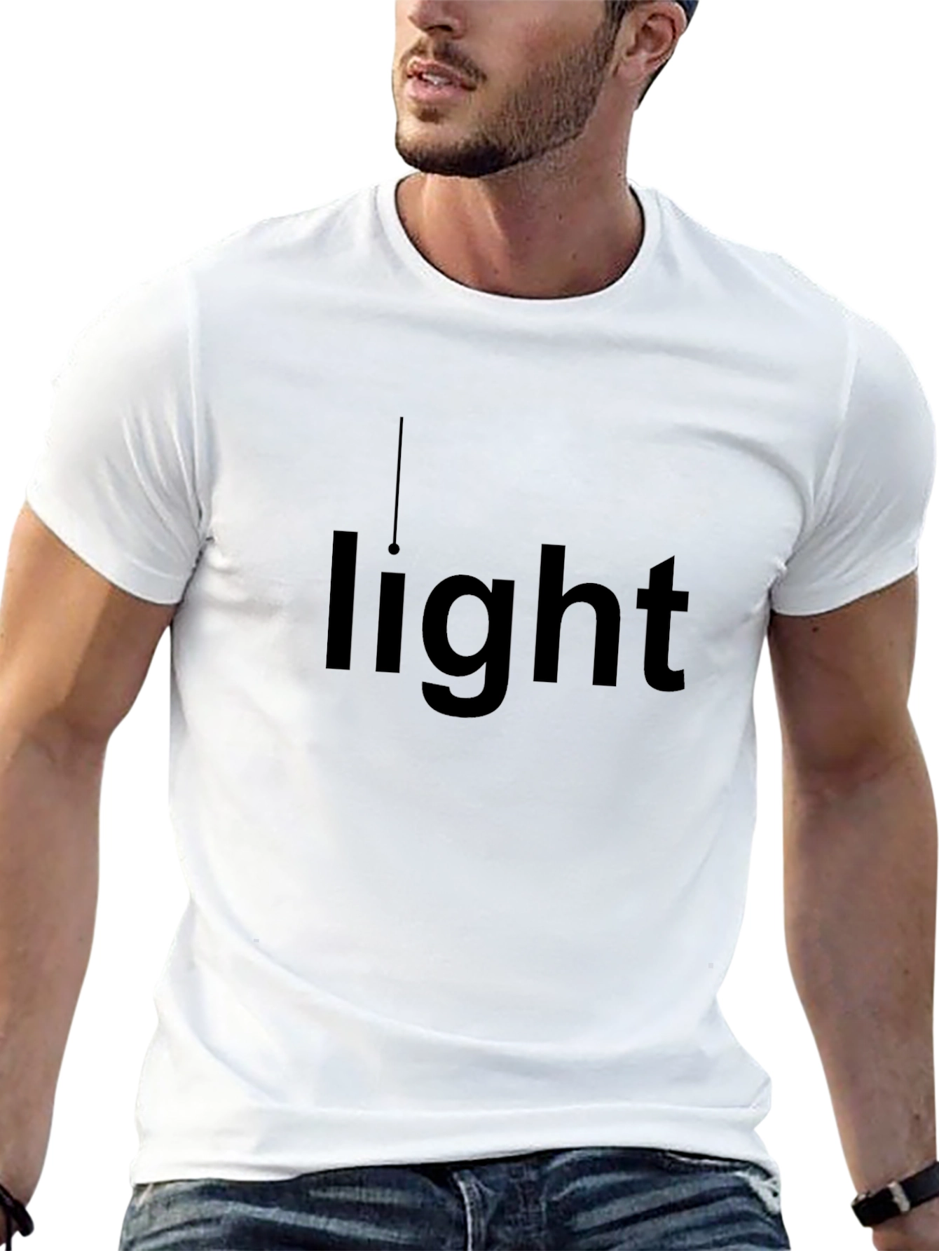 Mens Black Light Graphic Tee - Casual Comfort