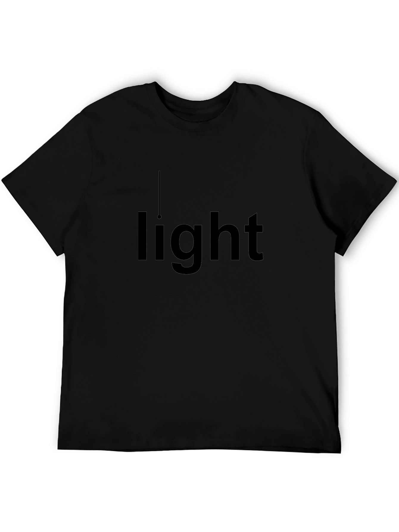 Mens Black Light Graphic Tee - Casual Comfort