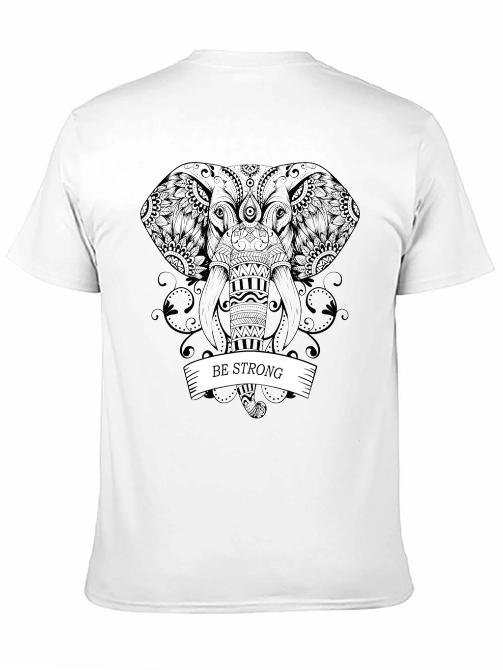 Be Strong Elephant Graphic Tee - Black