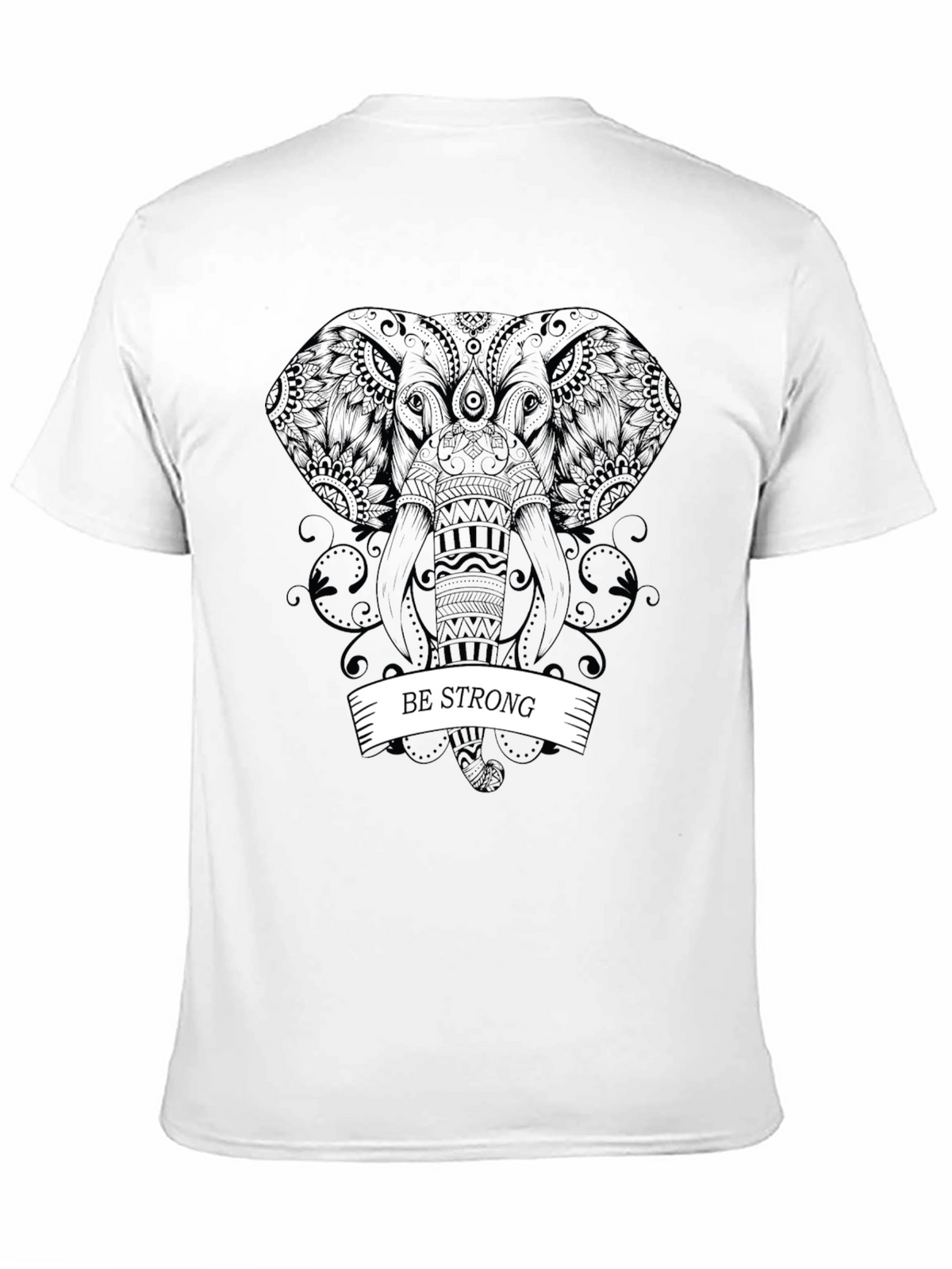 Be Strong Elephant Graphic Tee - Black