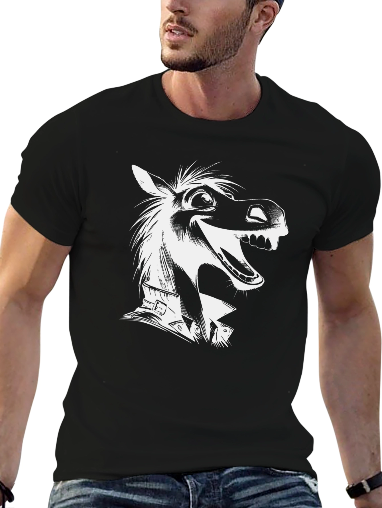 Cartoon Horse Graphic T-Shirt
