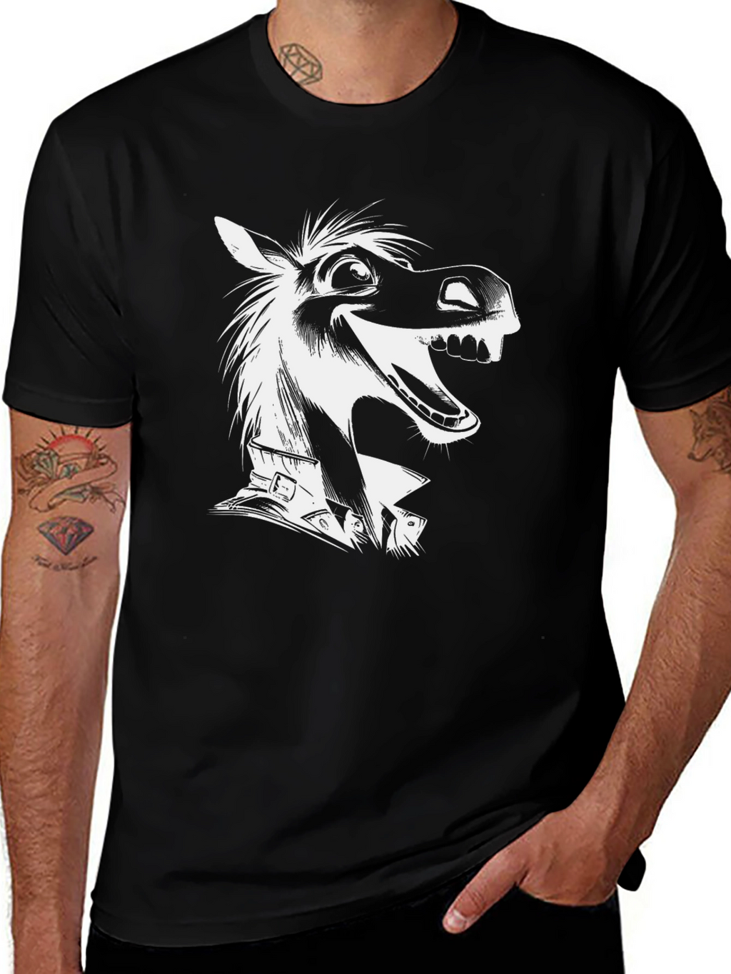 Cartoon Horse Graphic T-Shirt