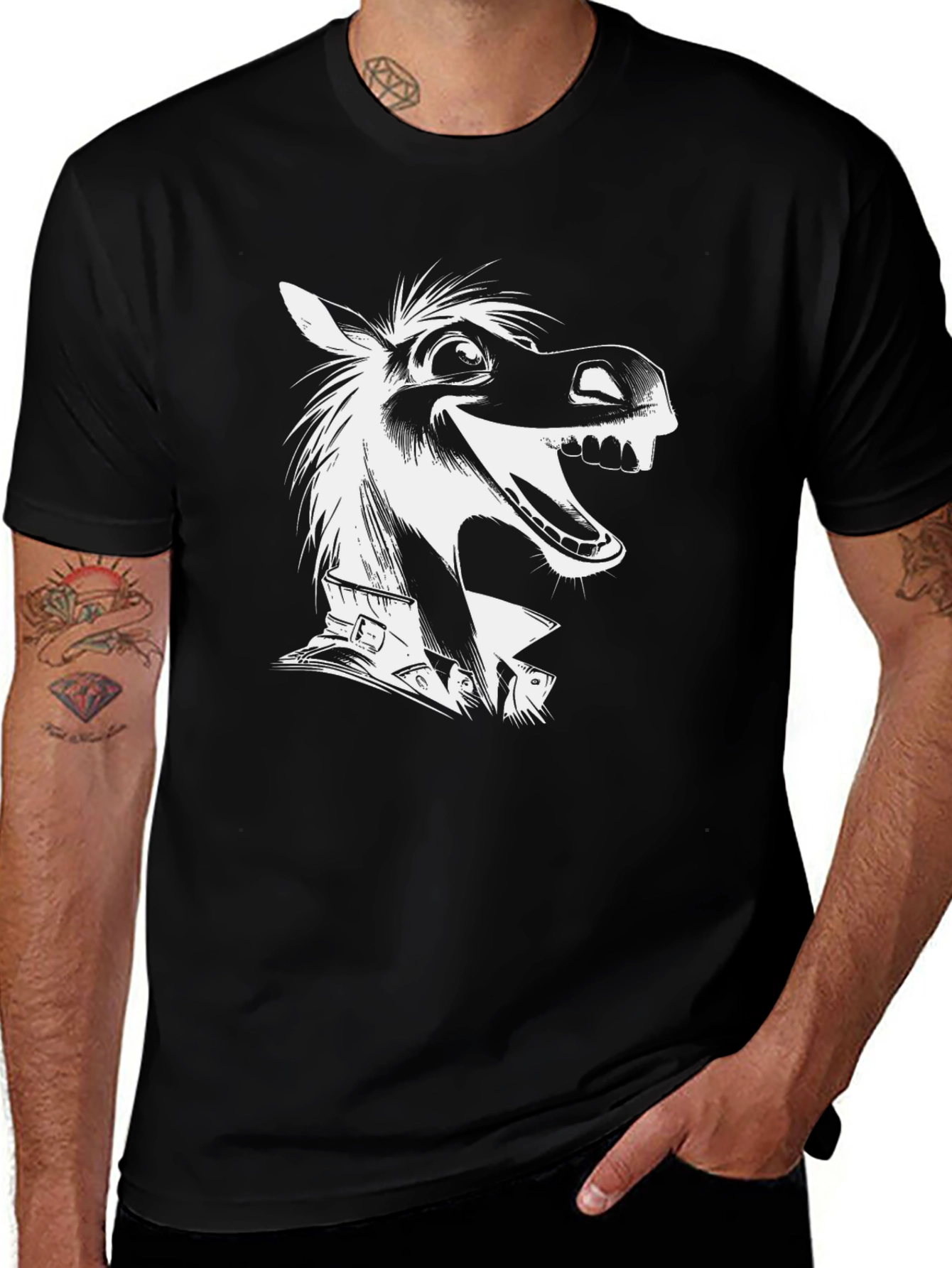 Cartoon Horse Graphic T-Shirt