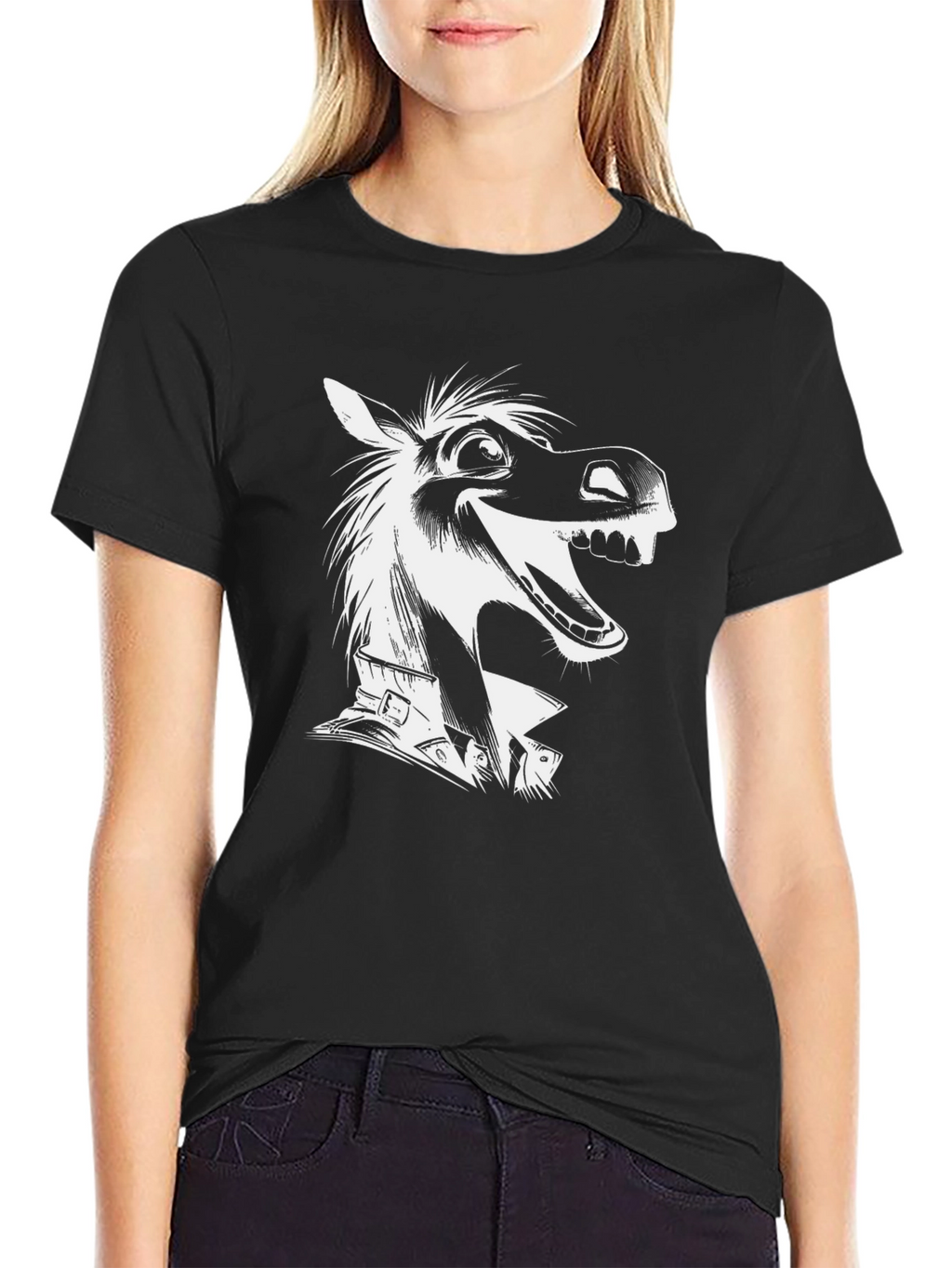Cartoon Horse Graphic T-Shirt